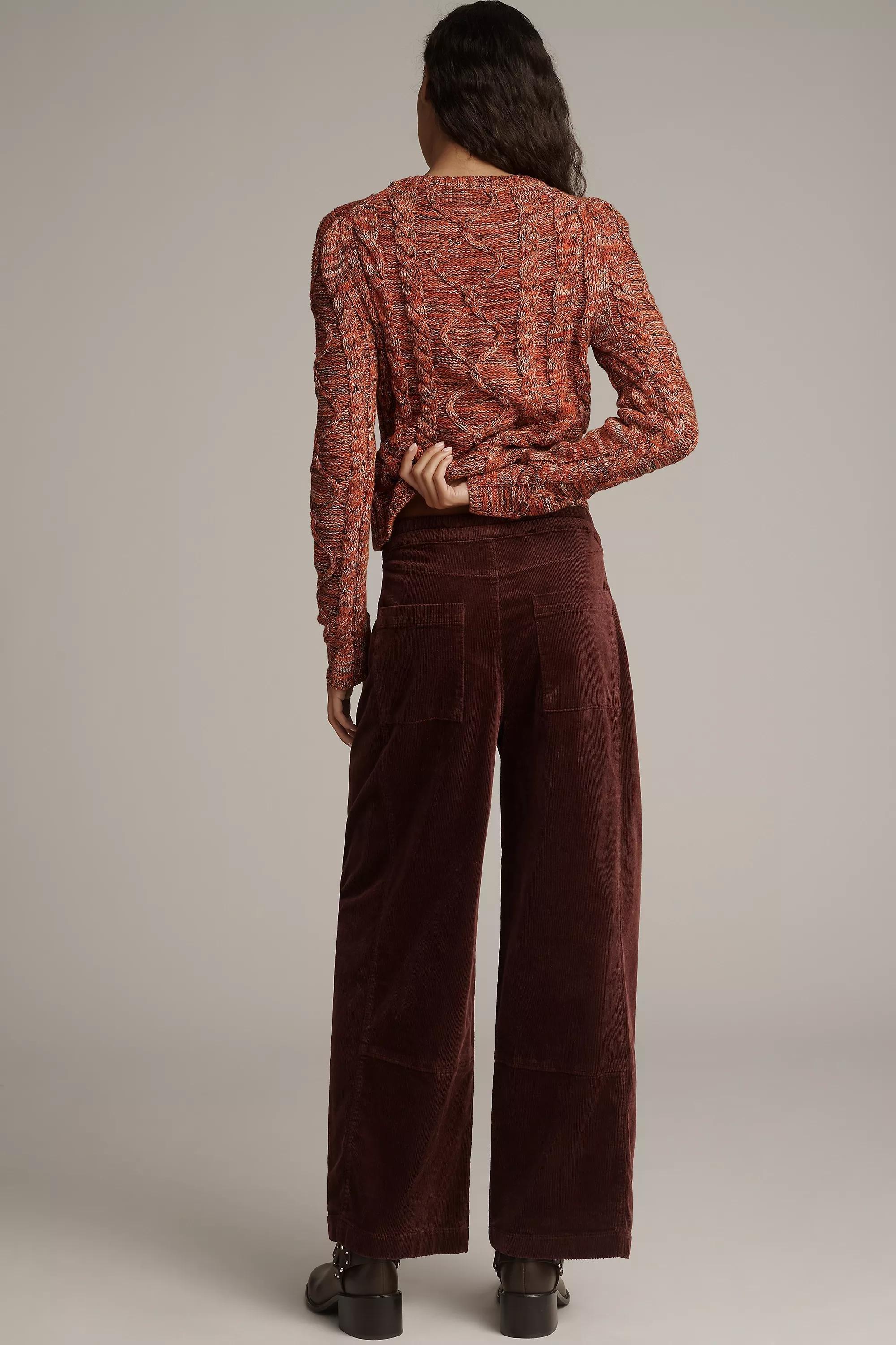 The Izzie Relaxed Pull-On Barrel Pants, Burgundy, A501_0052, large image number 4