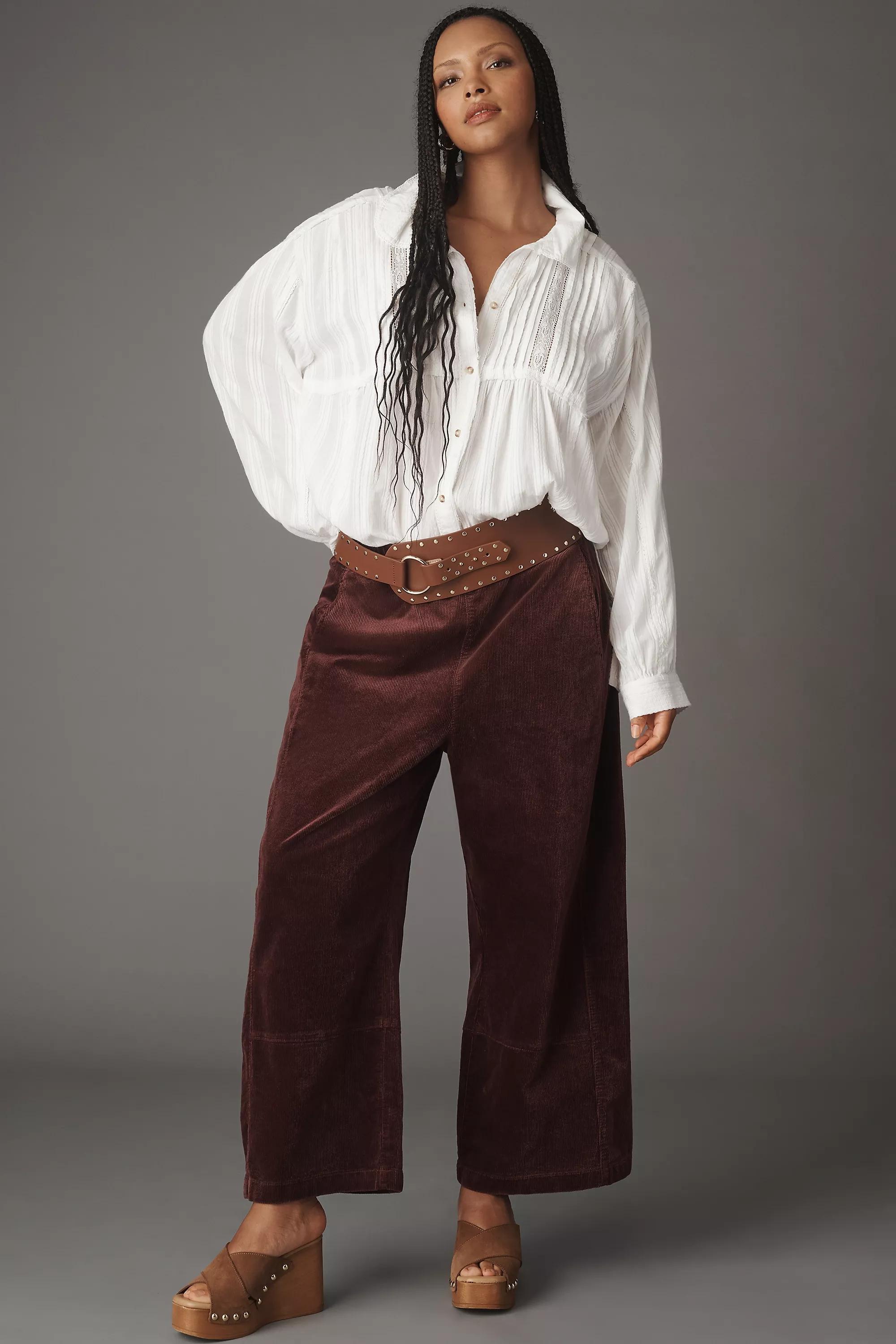 The Izzie Relaxed Pull-On Barrel Pants, Burgundy, A501_0052, large image number 8