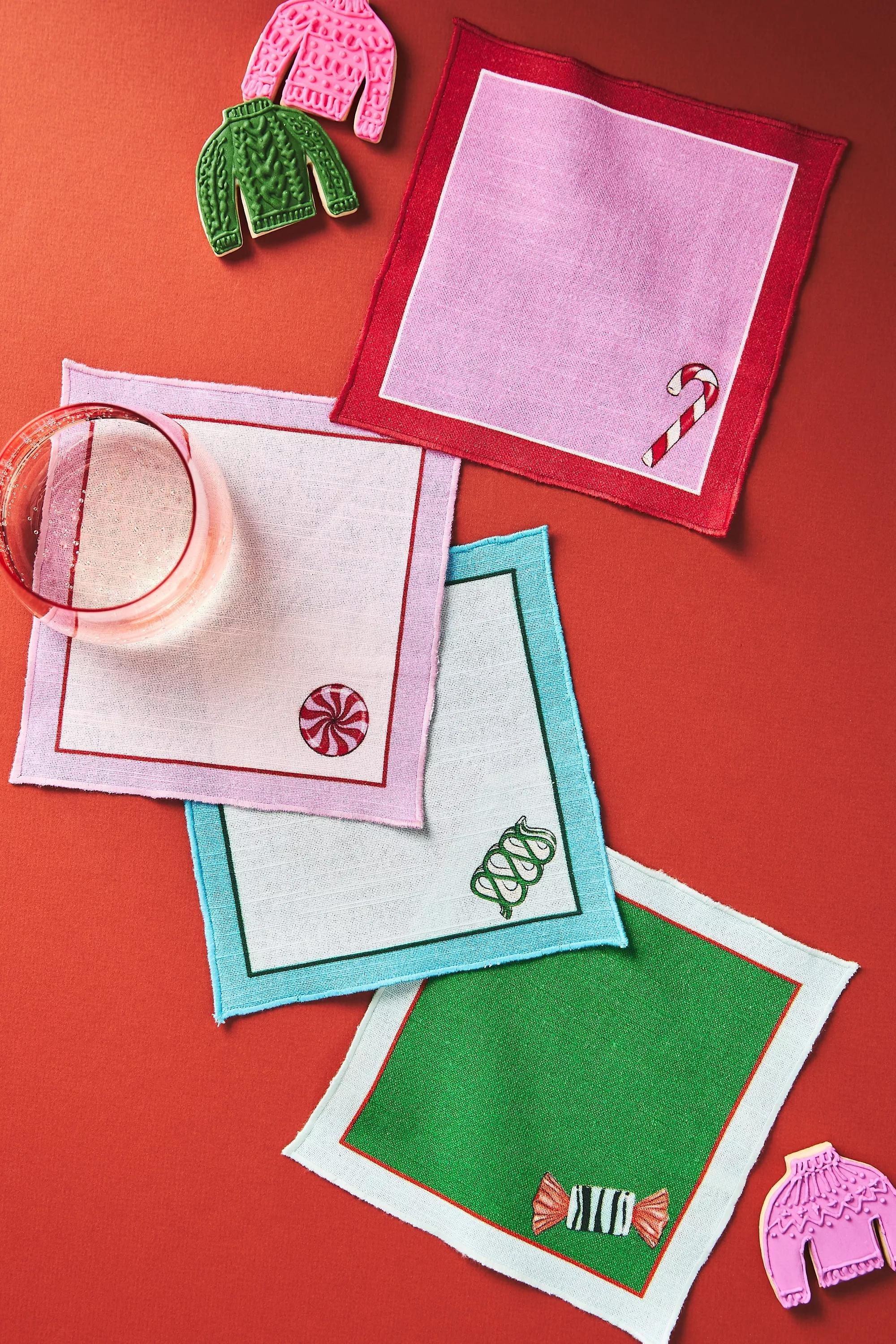 Bonbon Cocktail Napkins, Set Of 4, Multicolour, , medium