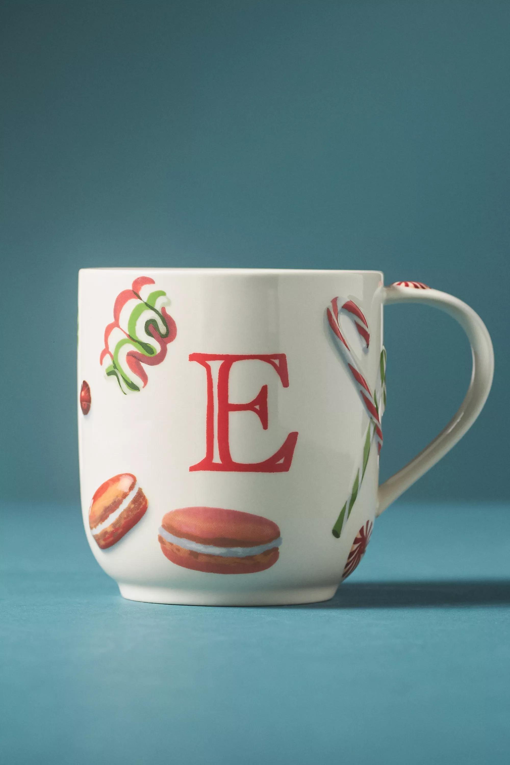 E Holifaye Stoneware Monogram Mug, Multicolour, A501_0905, large image number 0