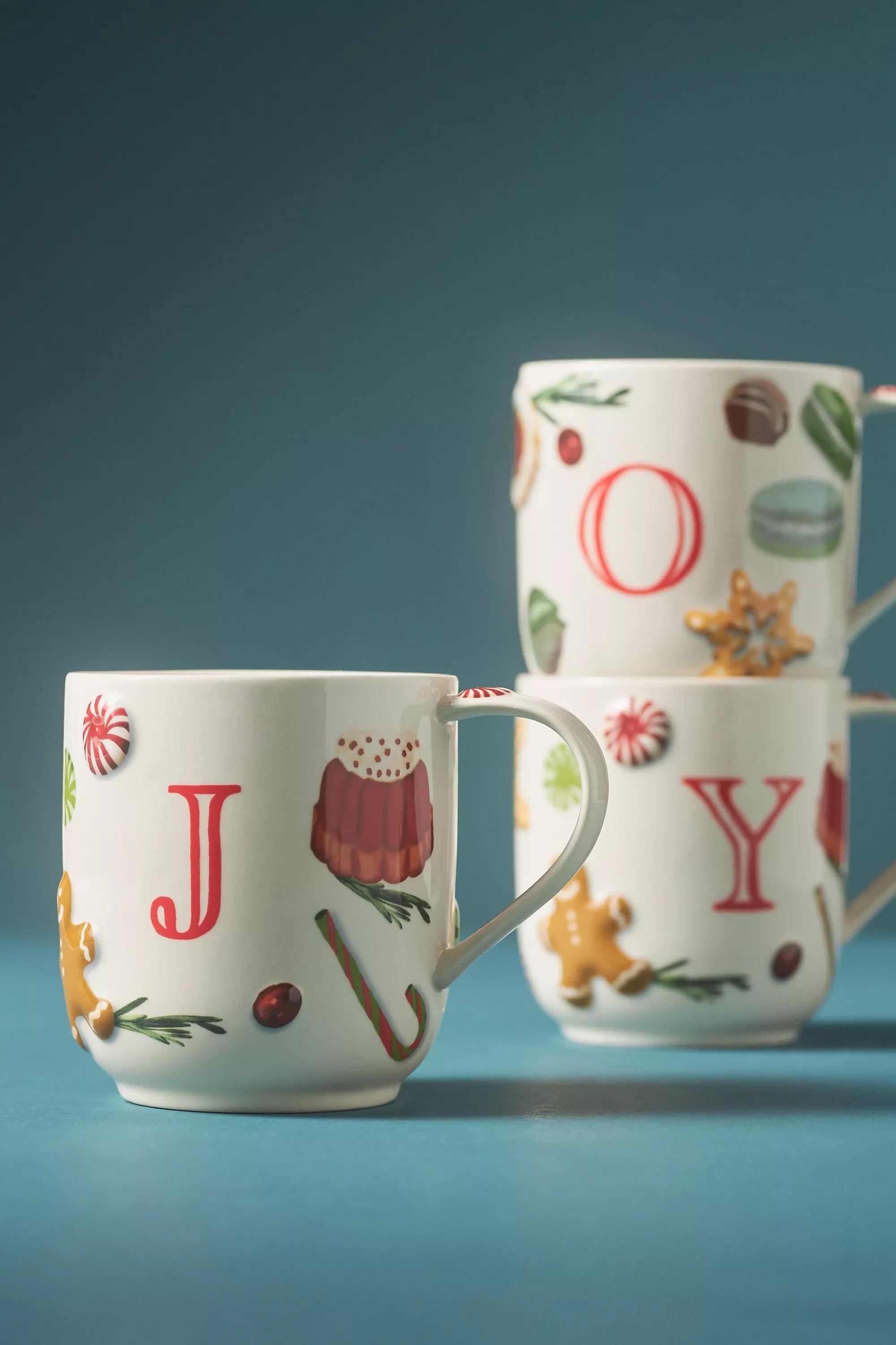 I Holifaye Stoneware Monogram Mug, Multicolour, A501_0909, large image number 1
