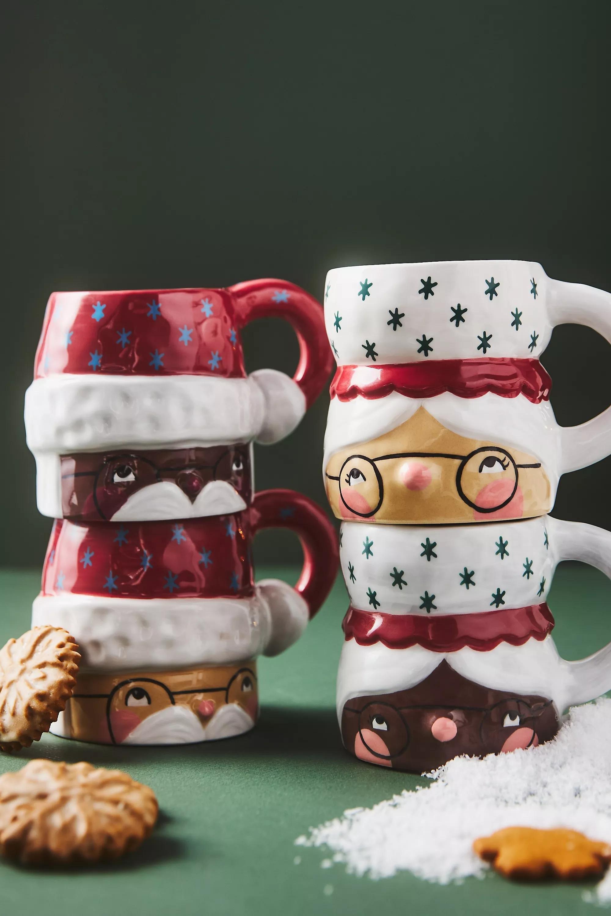 Isabela Dos Santos Mr & Mrs Claus Stoneware Mugs, Red, A501_0060, large image number 2