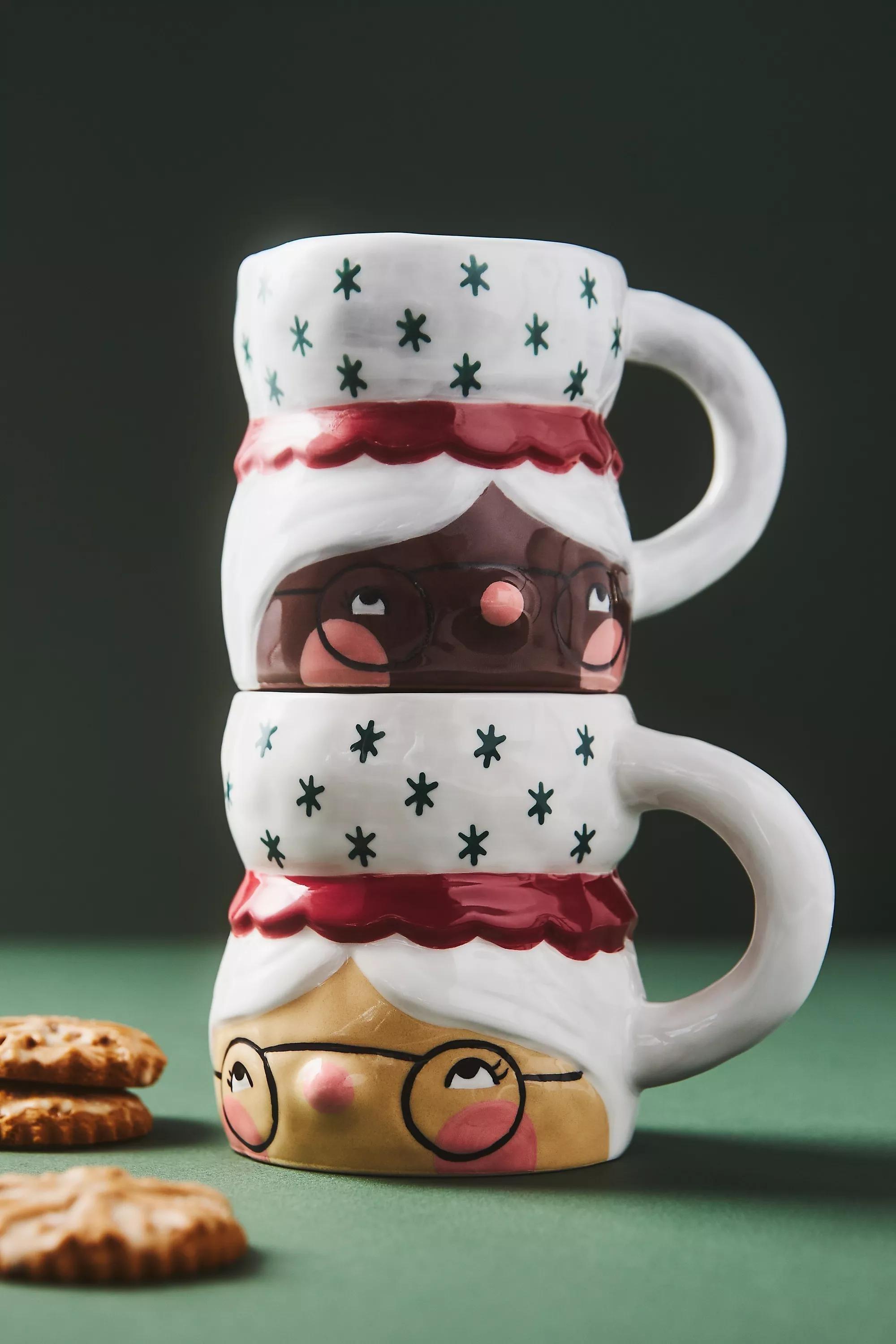 Isabela Dos Santos Mr & Mrs Claus Stoneware Mug, White, A501_0010, large image number 1