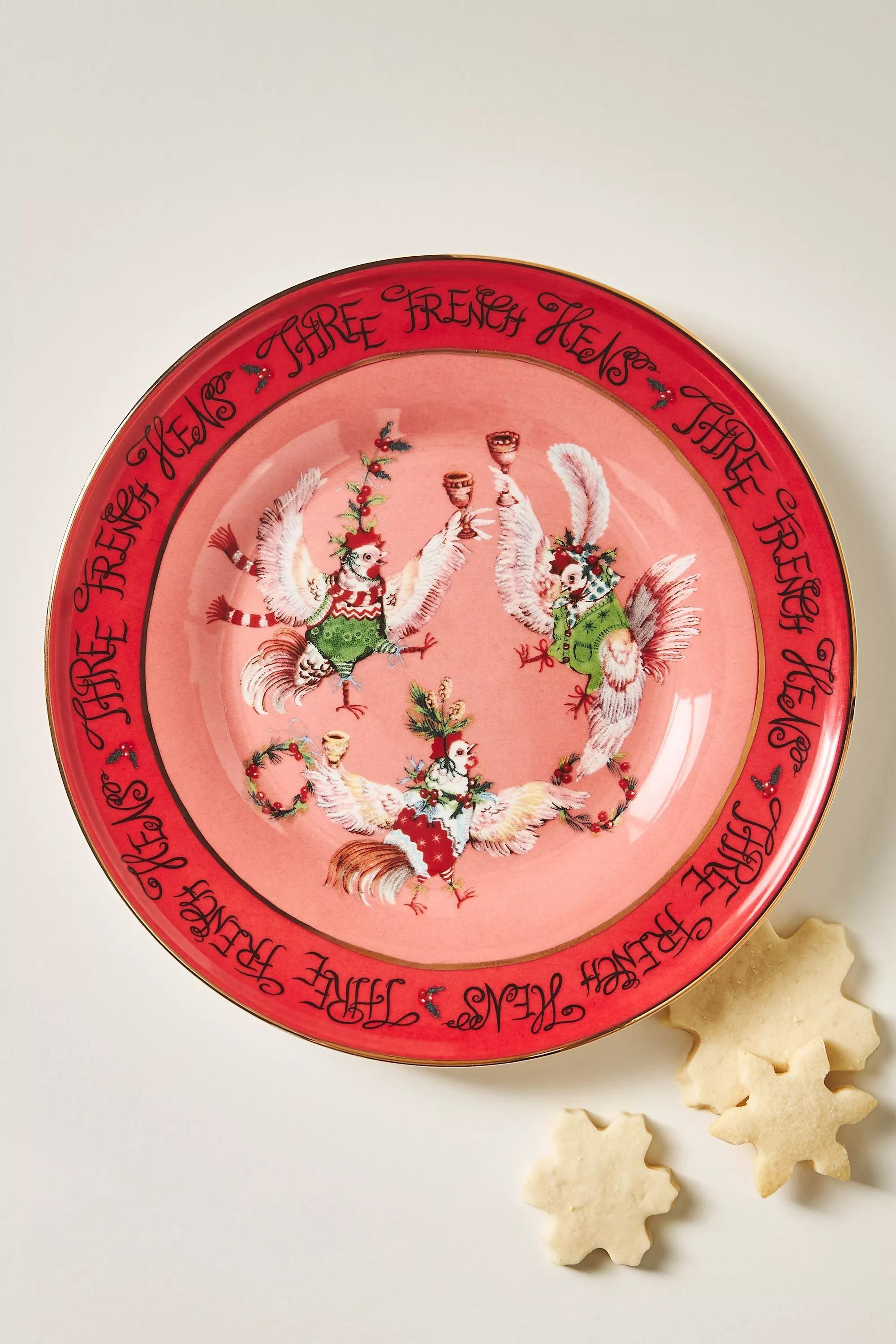 Phannapast Taychamaythakool Twelve Days Of Christmas Dessert Plate, Red, A501_0060, large image number 0
