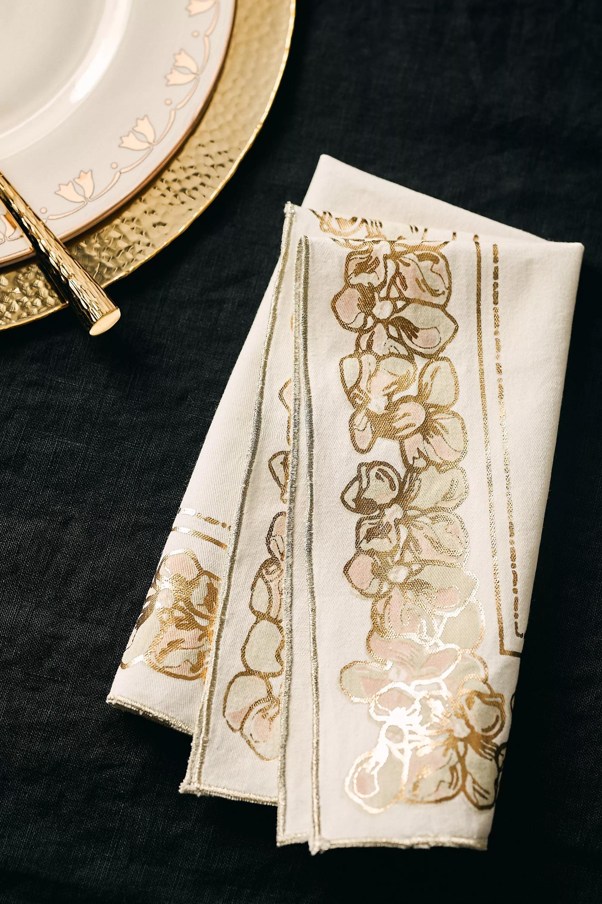 The Met X Anthropologie Cotton Napkins, Set Of 4, Beige, A501_0015, large image number 0