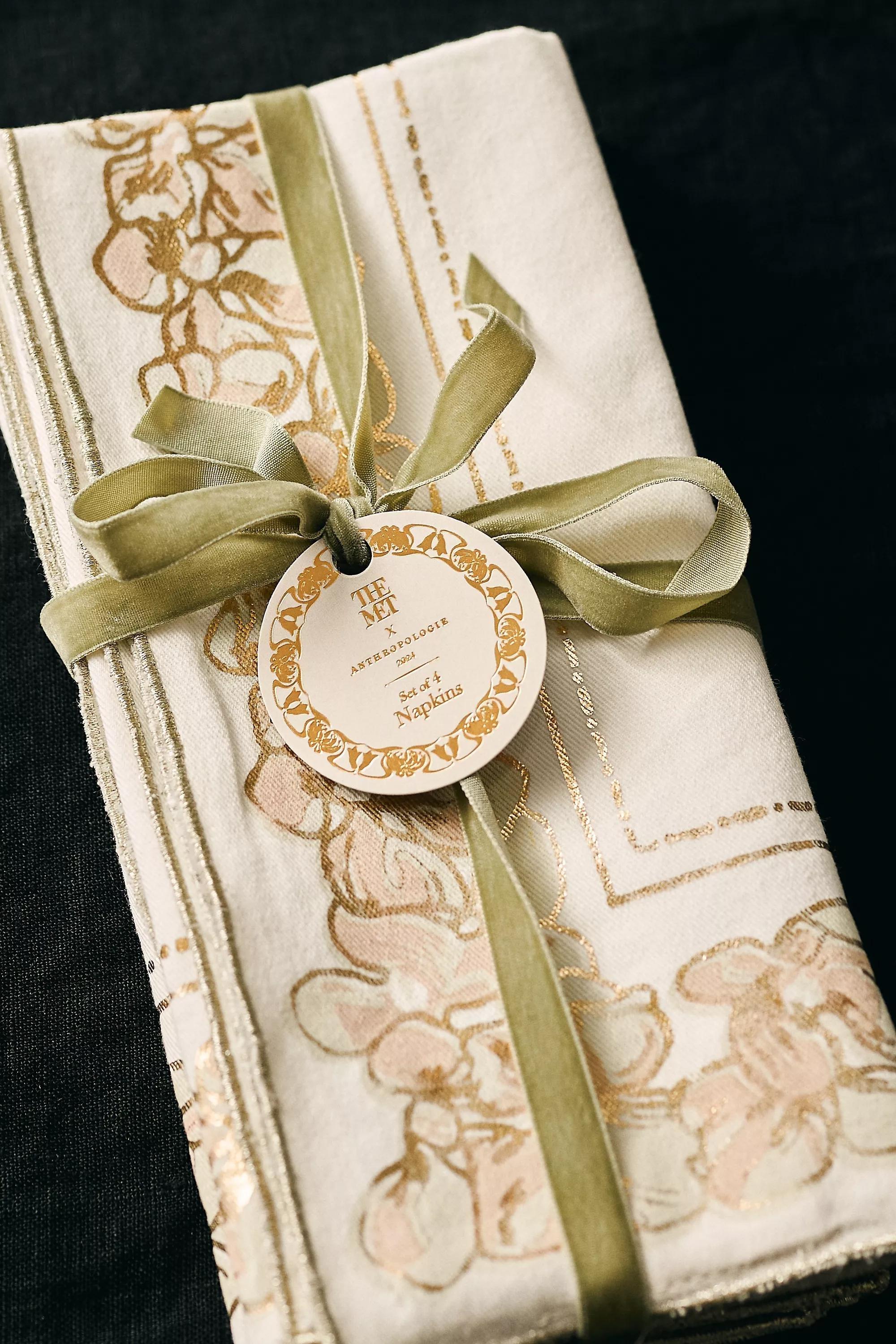 The Met X Anthropologie Cotton Napkins, Set Of 4, Beige, A501_0015, large image number 1