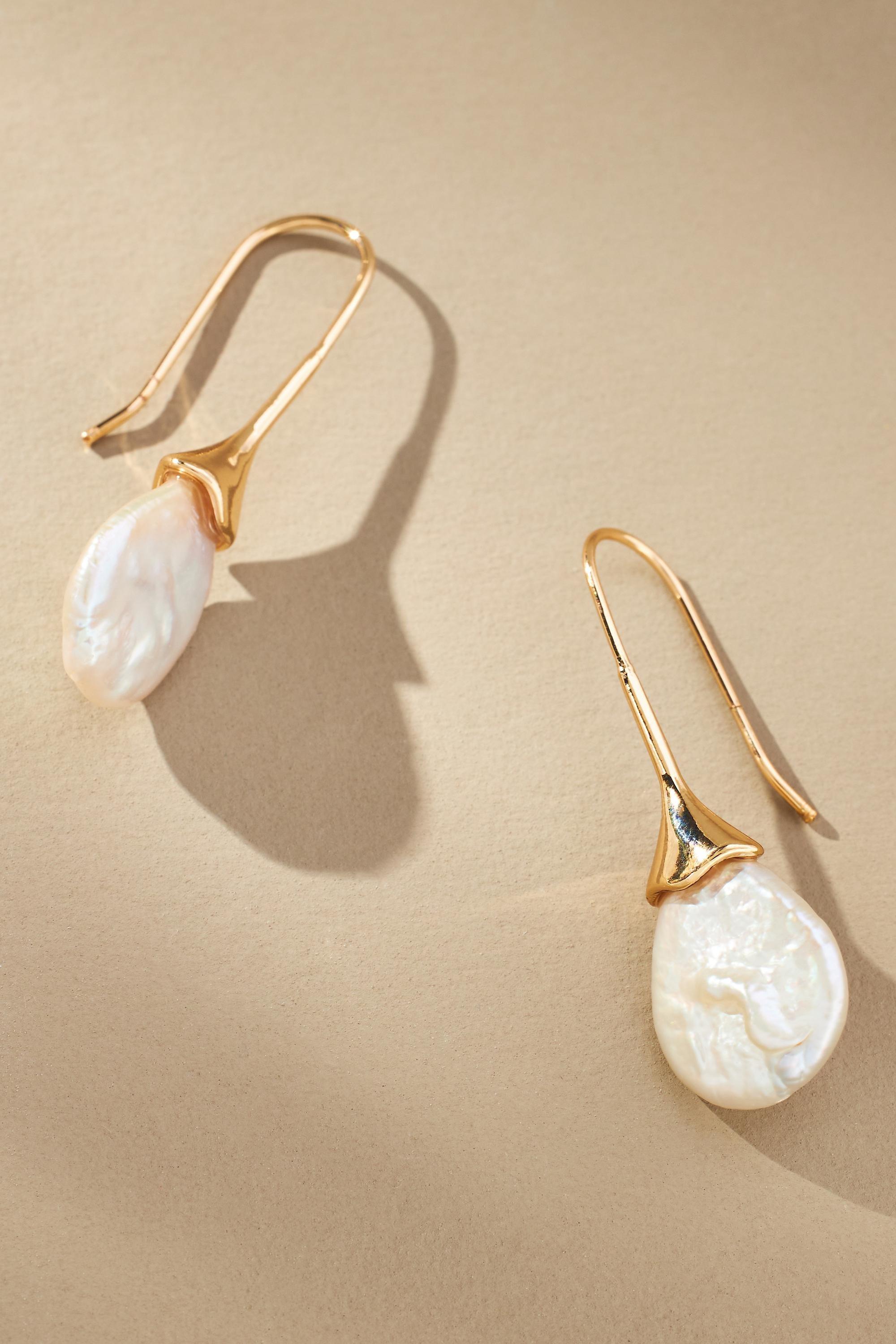 Anthropologie Drop Earrings, Pearl, A501_0017, large image number 0