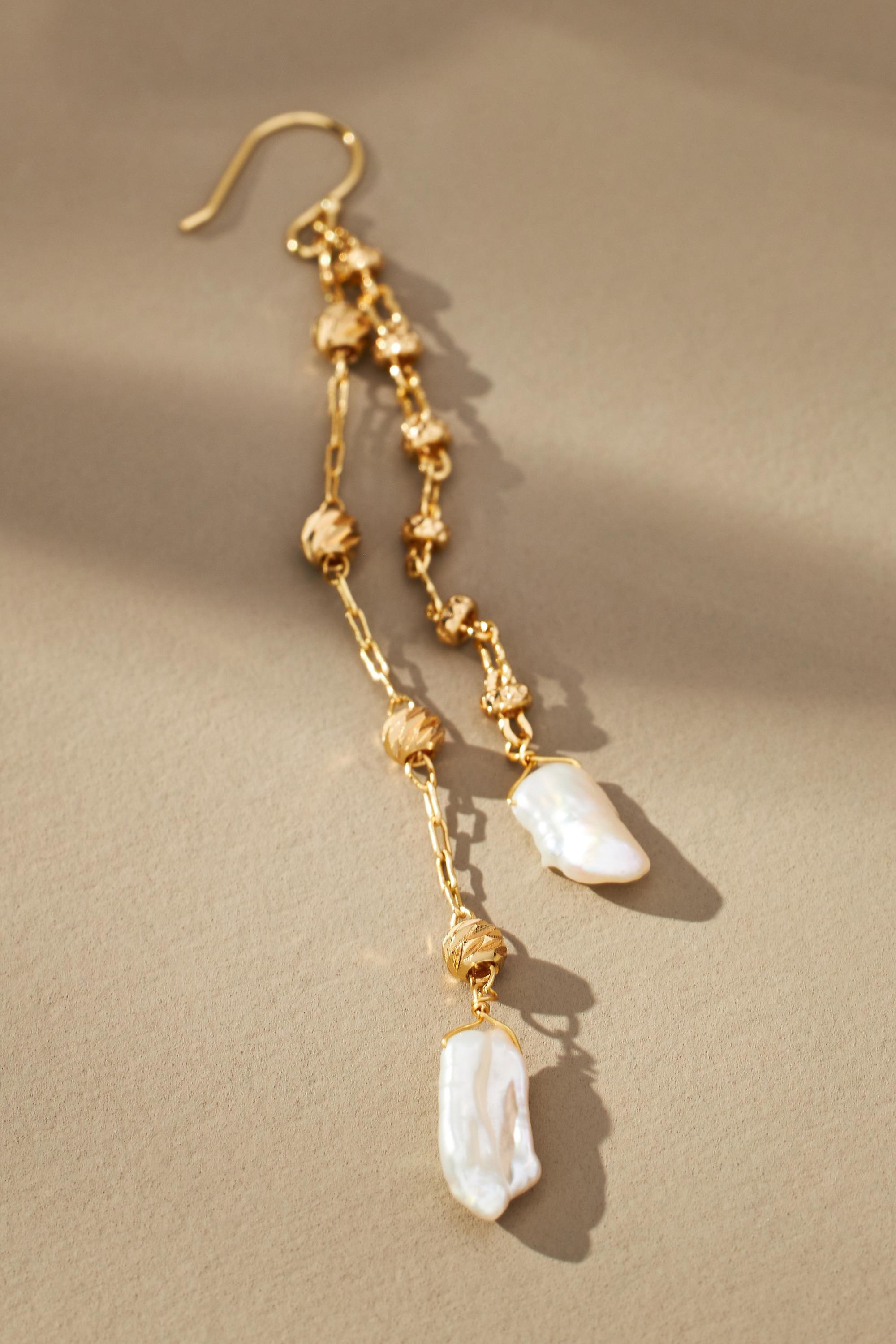 Tassel Drop Earrings, Cream, A501_0017, large image number 2
