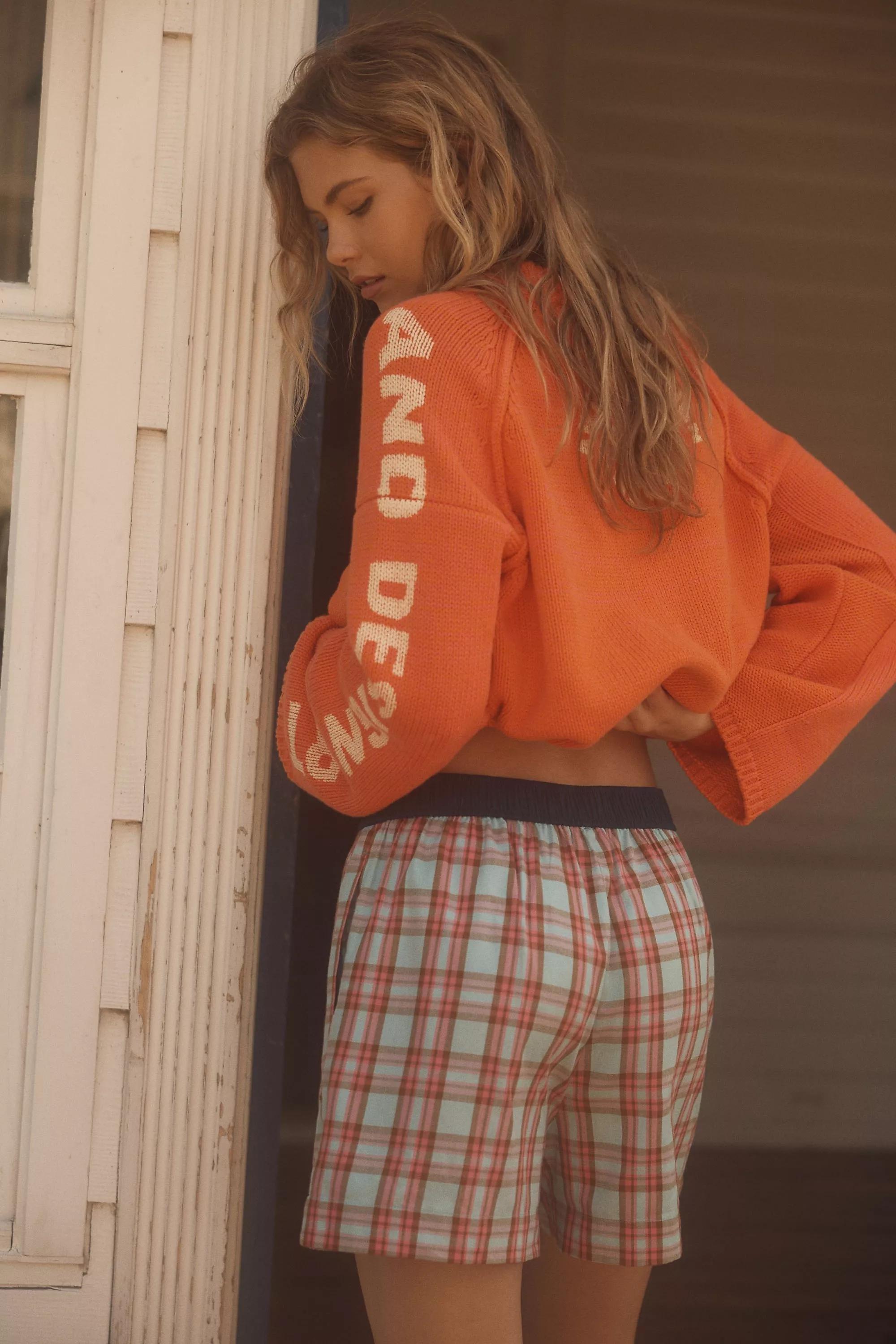 By Anthropologie Flannel Boxer Shorts, Multicolour, A501_0048, large image number 2