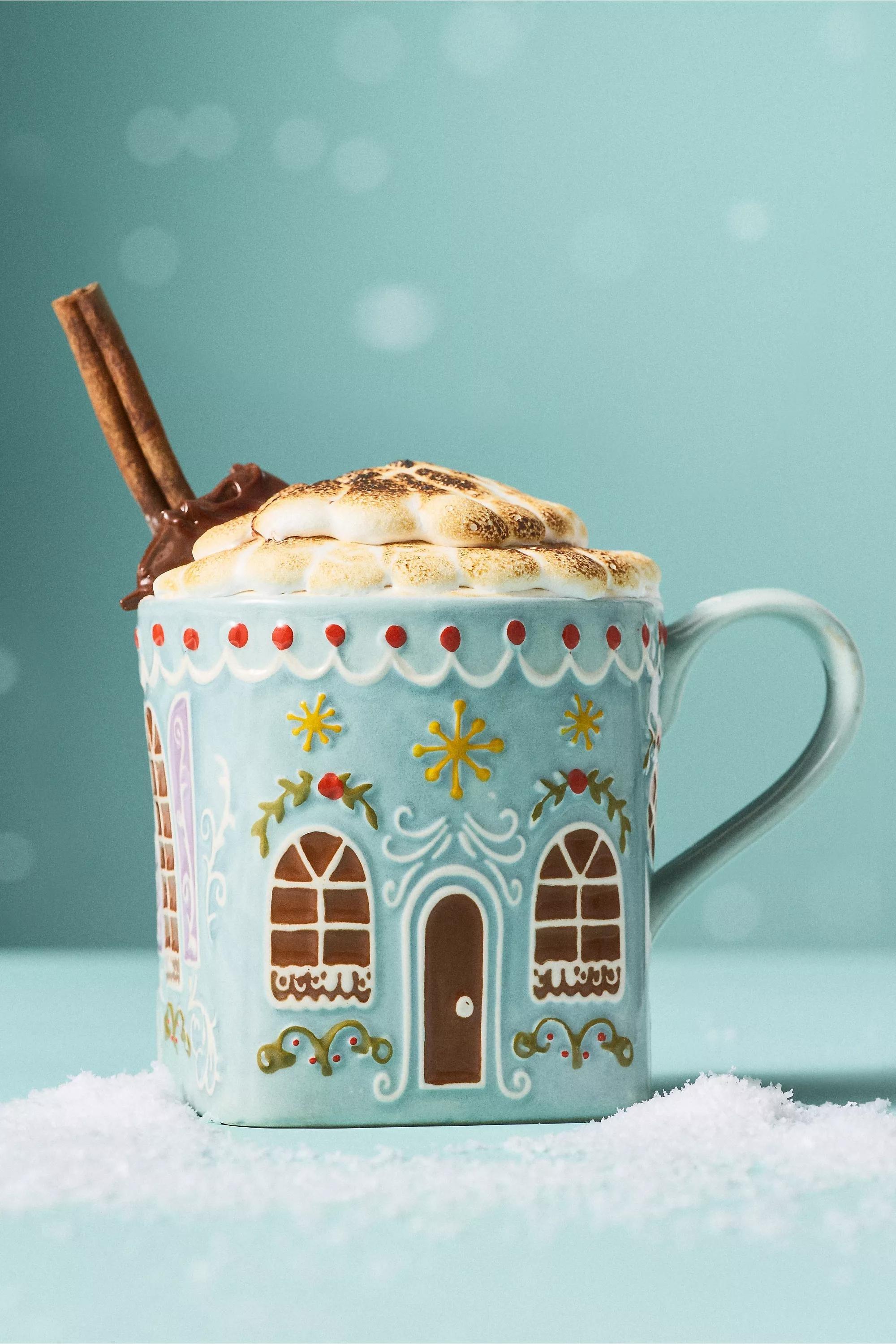 Gingerbread House Stoneware Mug, Pink, A501_0066, large image number 3