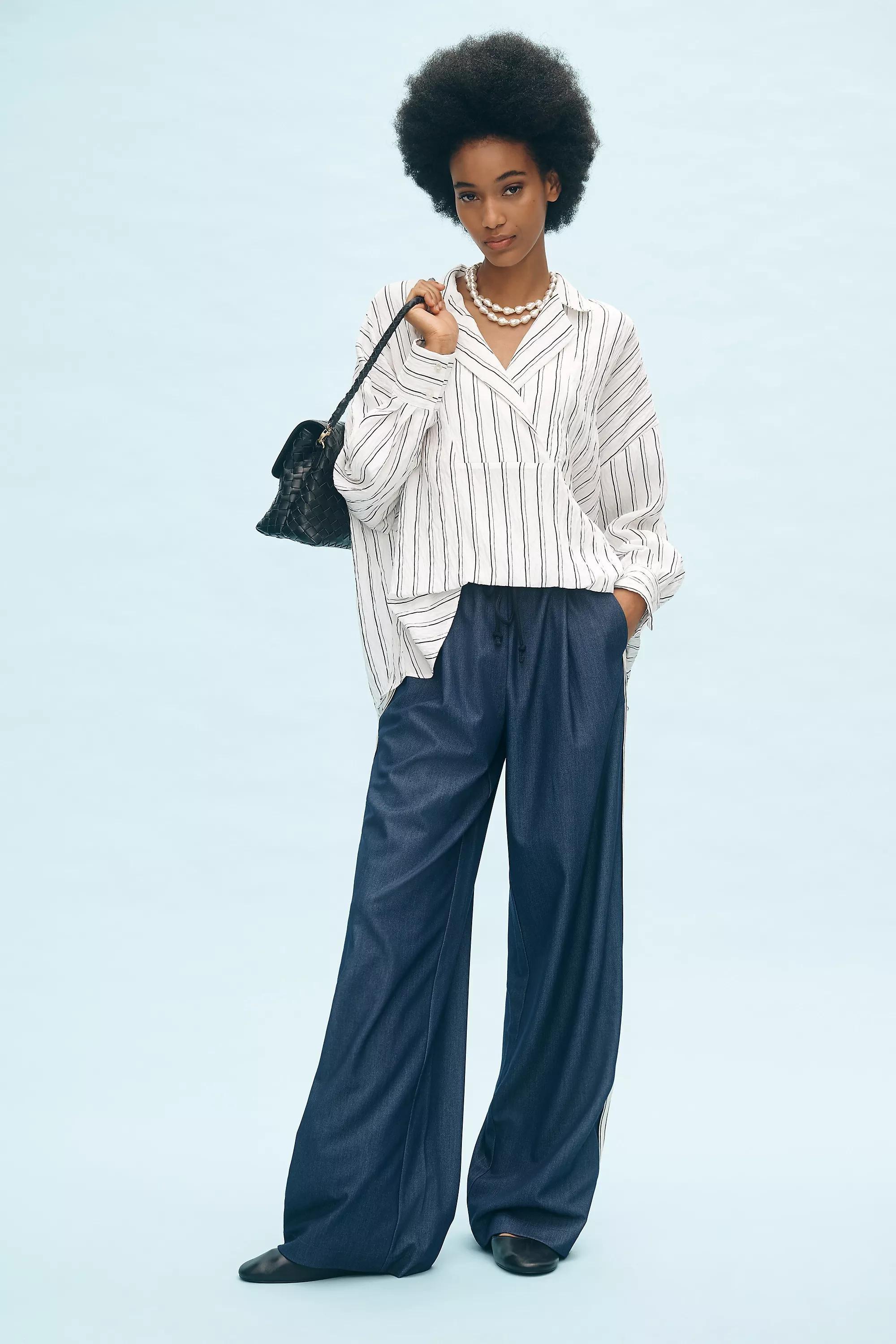 The Dylon Long-Sleeve Wide-Placket Top, Multicolour, , large image number 3