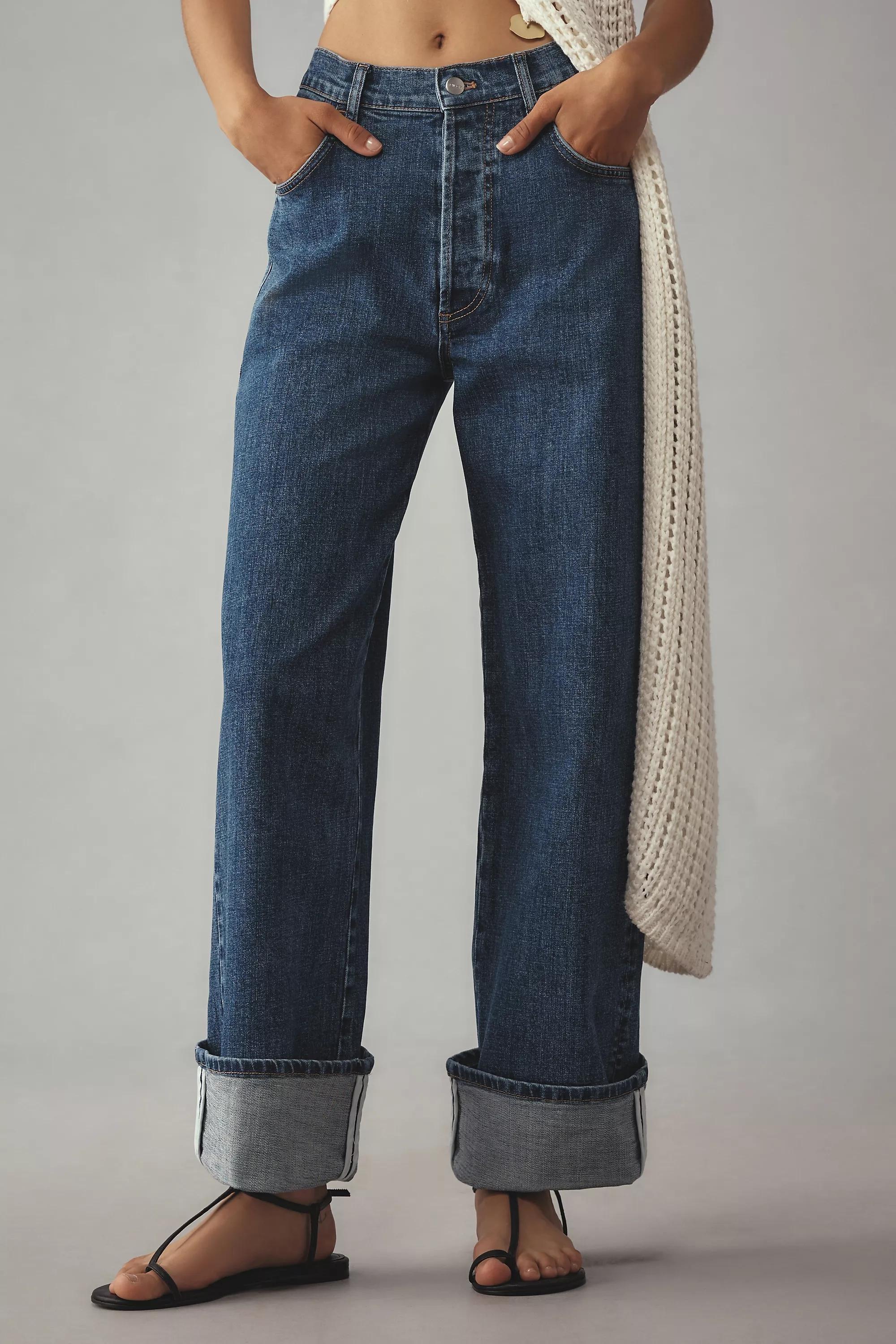 DENIM MEDIUM BLUE Pilcro Cuff High-Rise Straight-Leg Jeans, A501_0093, large image number 2