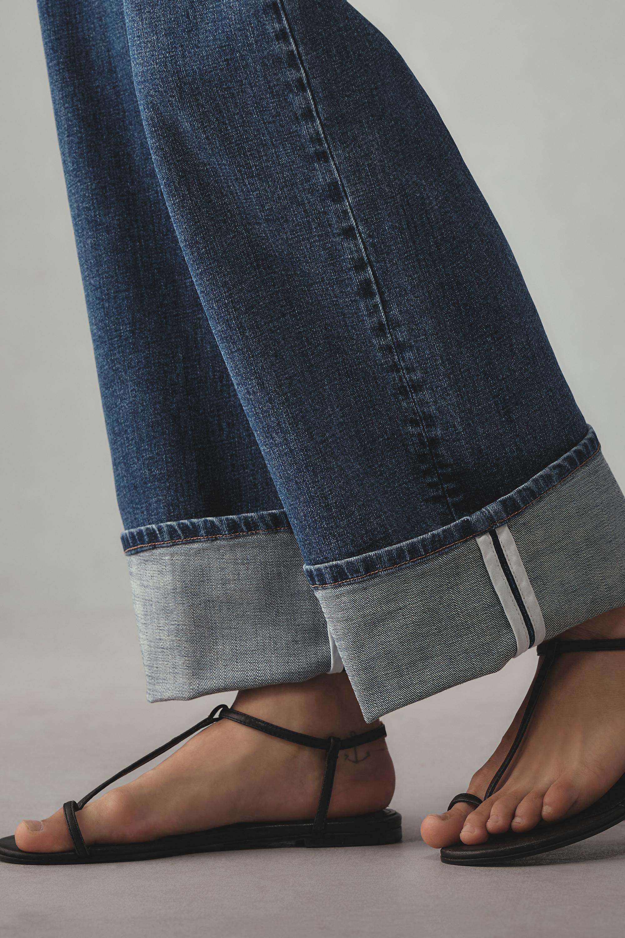 DENIM MEDIUM BLUE Pilcro Cuff High-Rise Straight-Leg Jeans, A501_0093, large image number 4