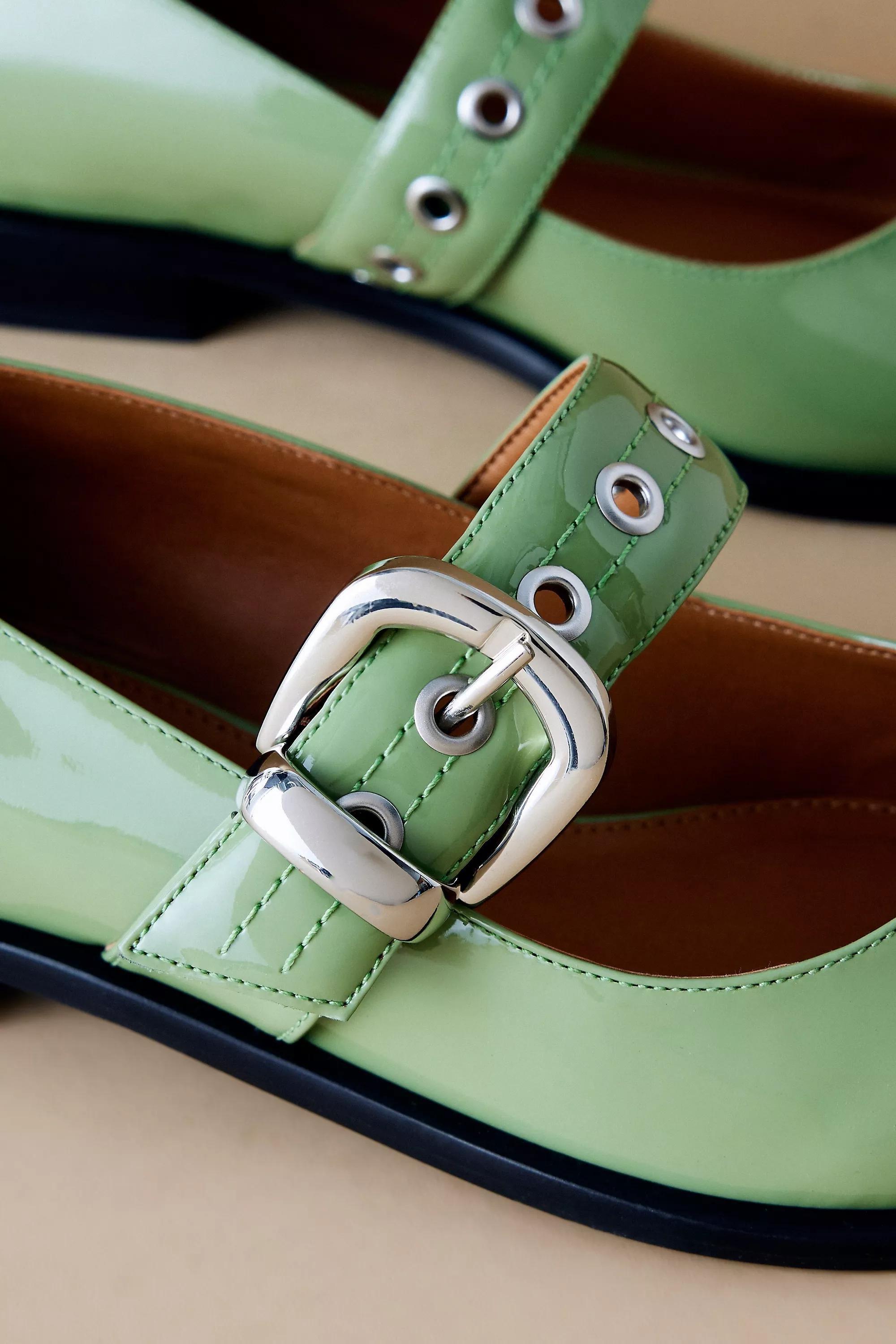 Anthropologie Ballerinas Mary Jane, Green, , large image number 3