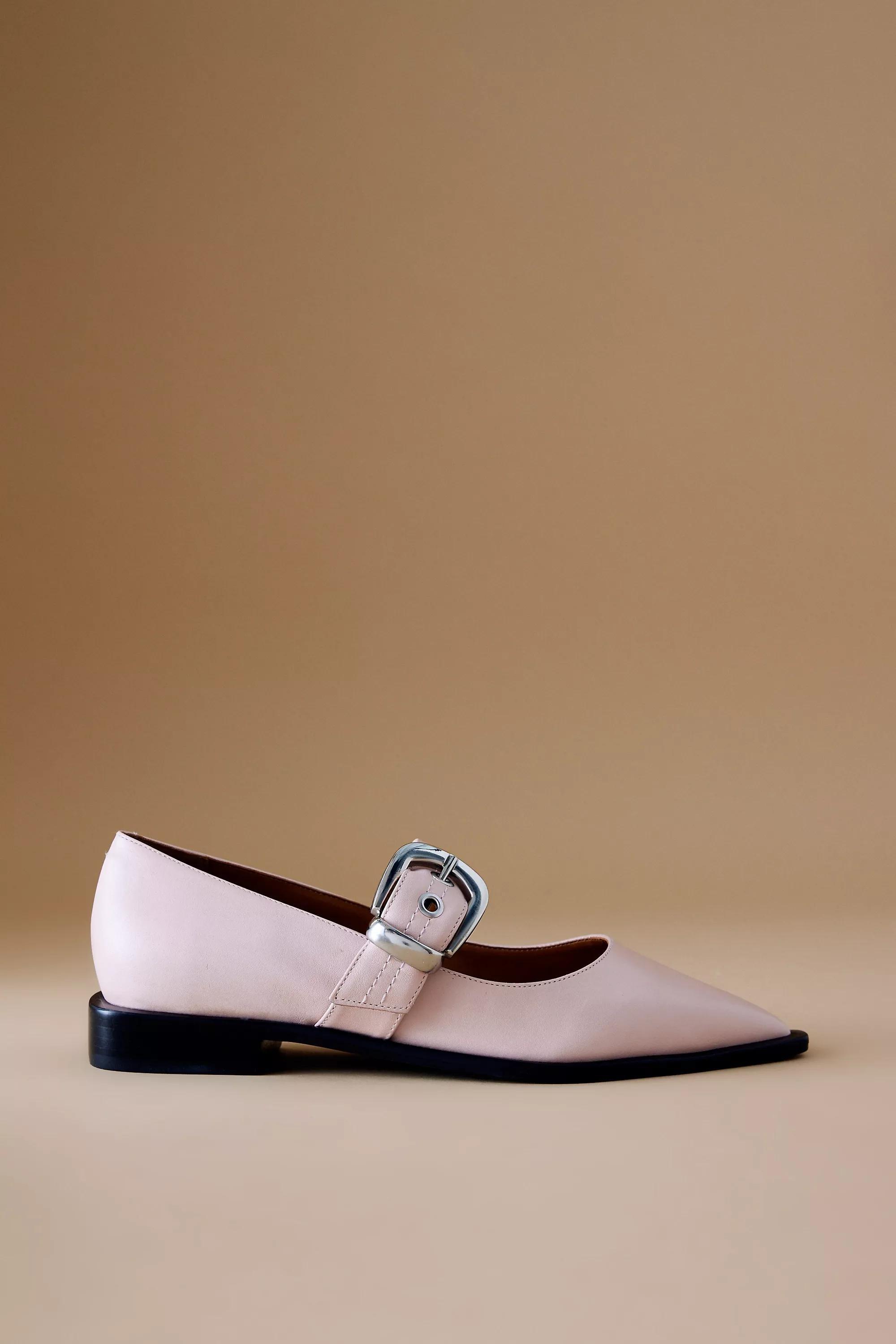 By Maeve Pointed-Toe Moto Mary Jane Flats, Pink, , large image number 0