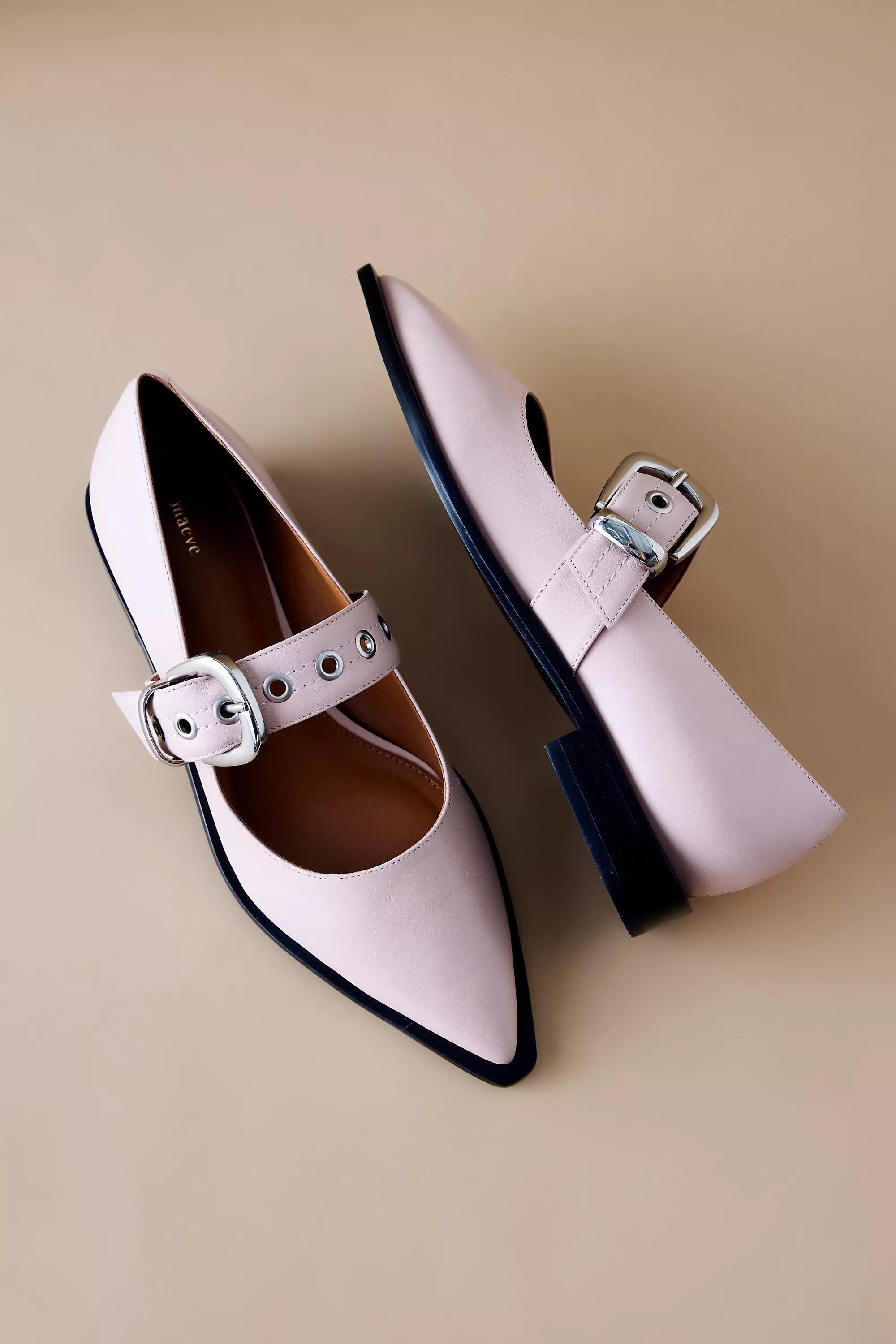 By Maeve Pointed-Toe Moto Mary Jane Flats, Pink, , large image number 1