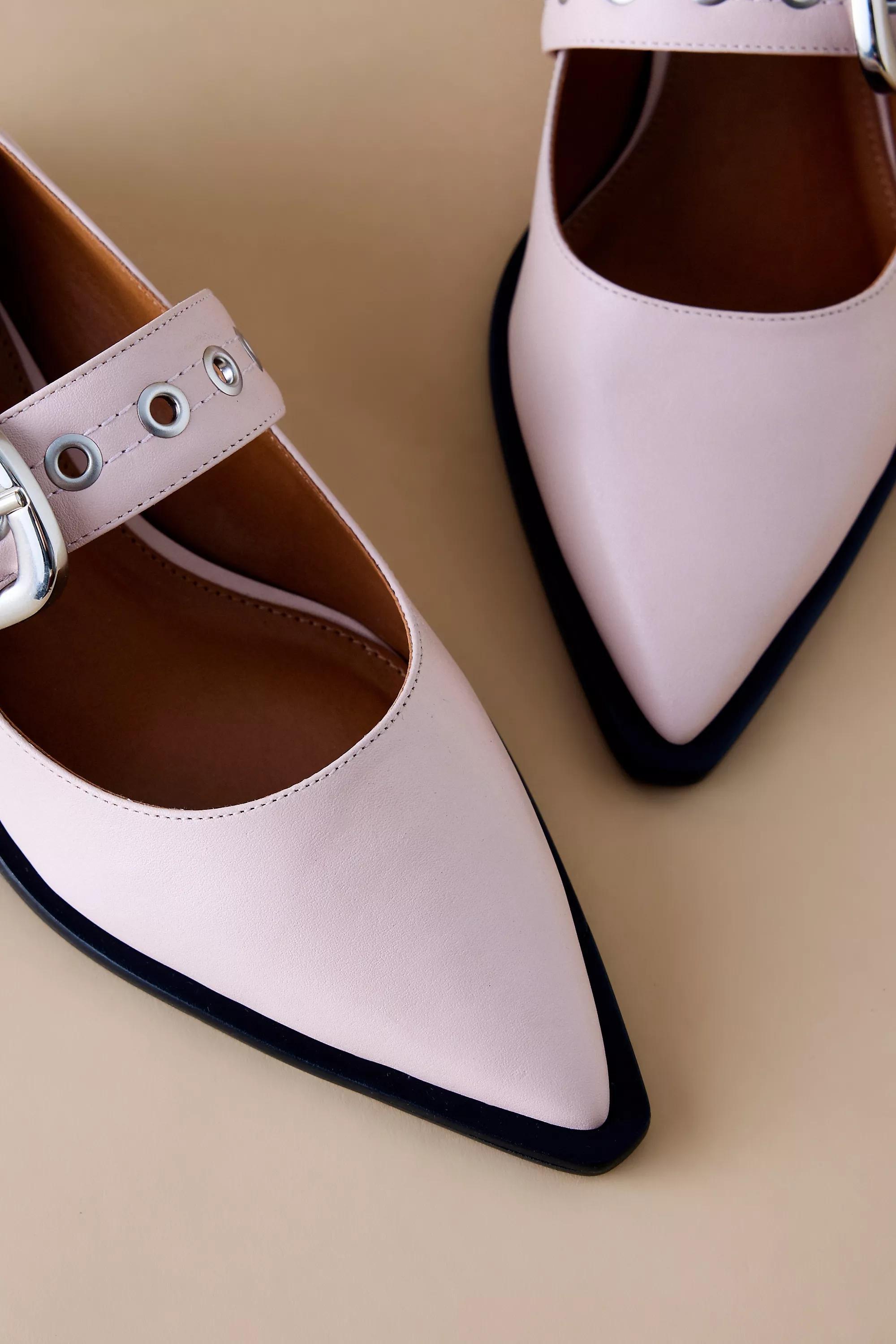 By Maeve Pointed-Toe Moto Mary Jane Flats, Pink, , large image number 2
