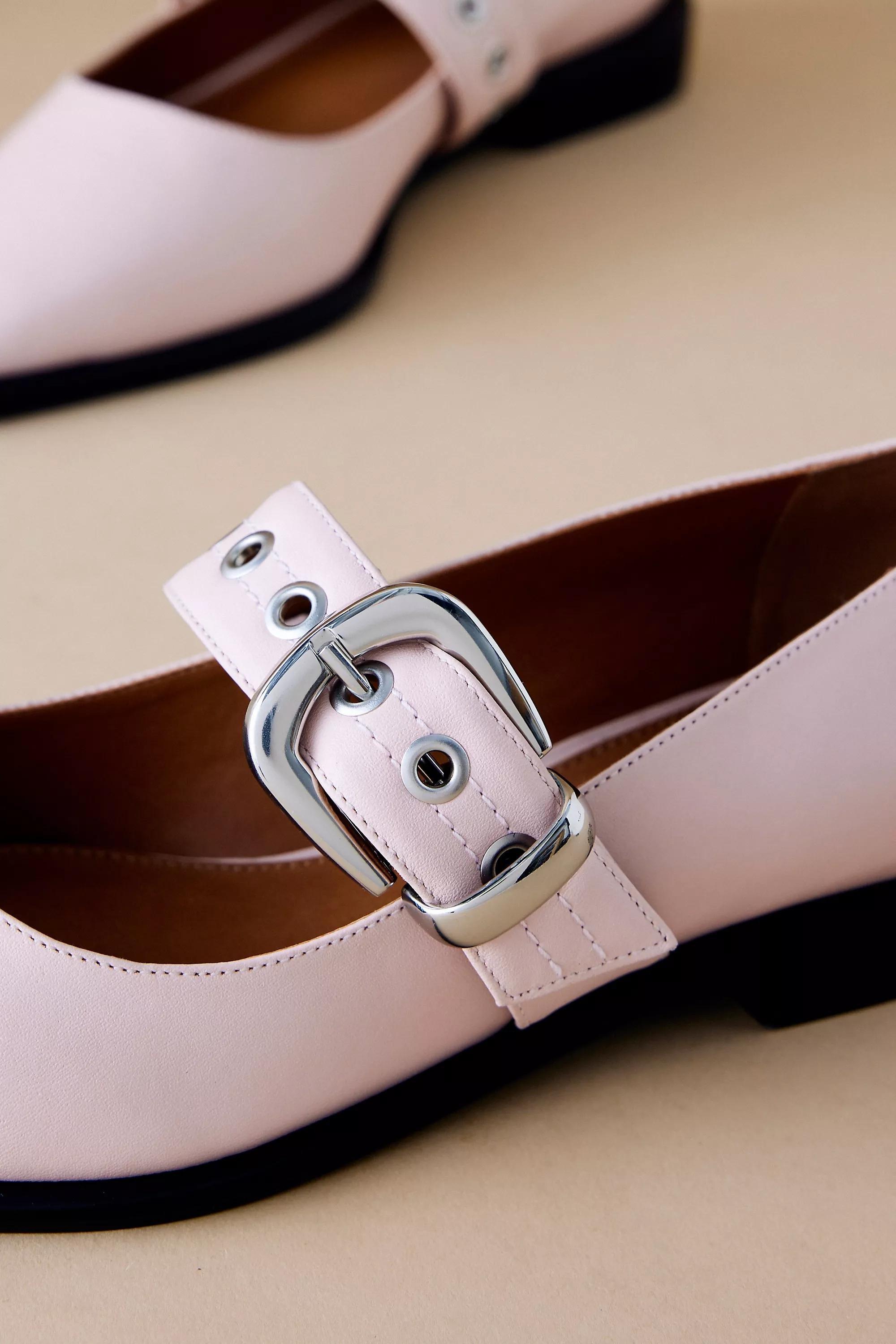 By Maeve Pointed-Toe Moto Mary Jane Flats, Pink, , large image number 3
