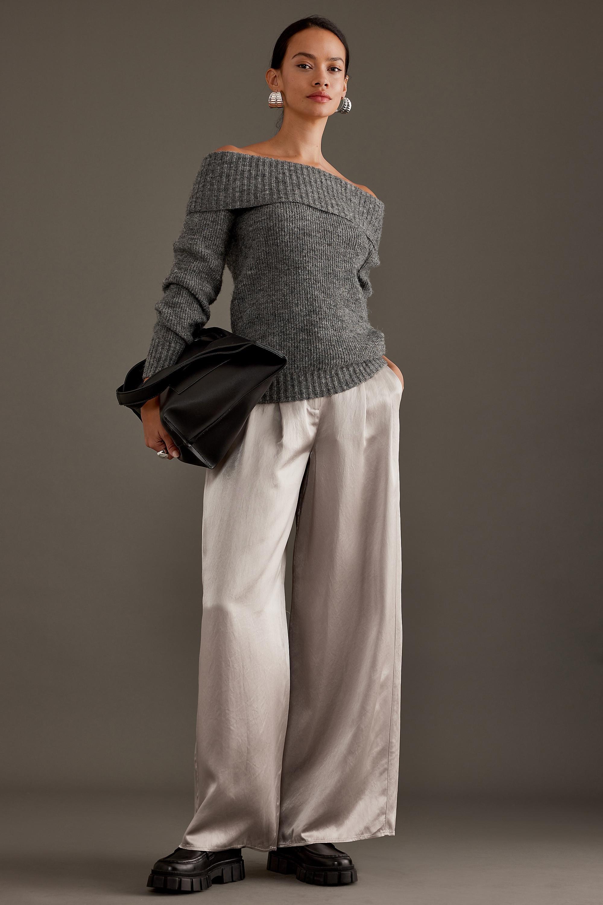 Selected Femme Selene Wide-Leg Pants, Silver, , large image number 1