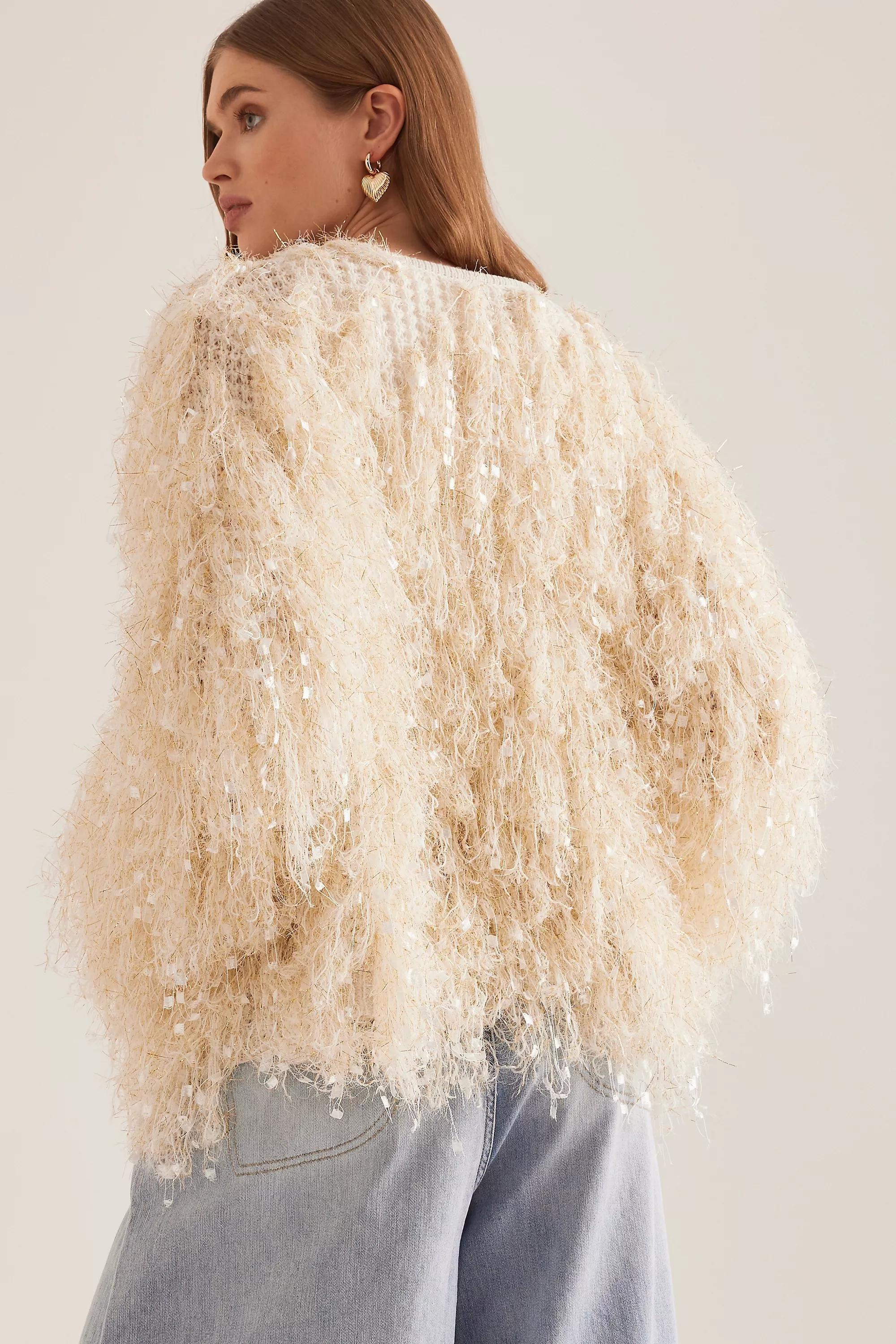 Gold By Anthropologie Knit Fringe Cardigan, A501_0070, large image number 1