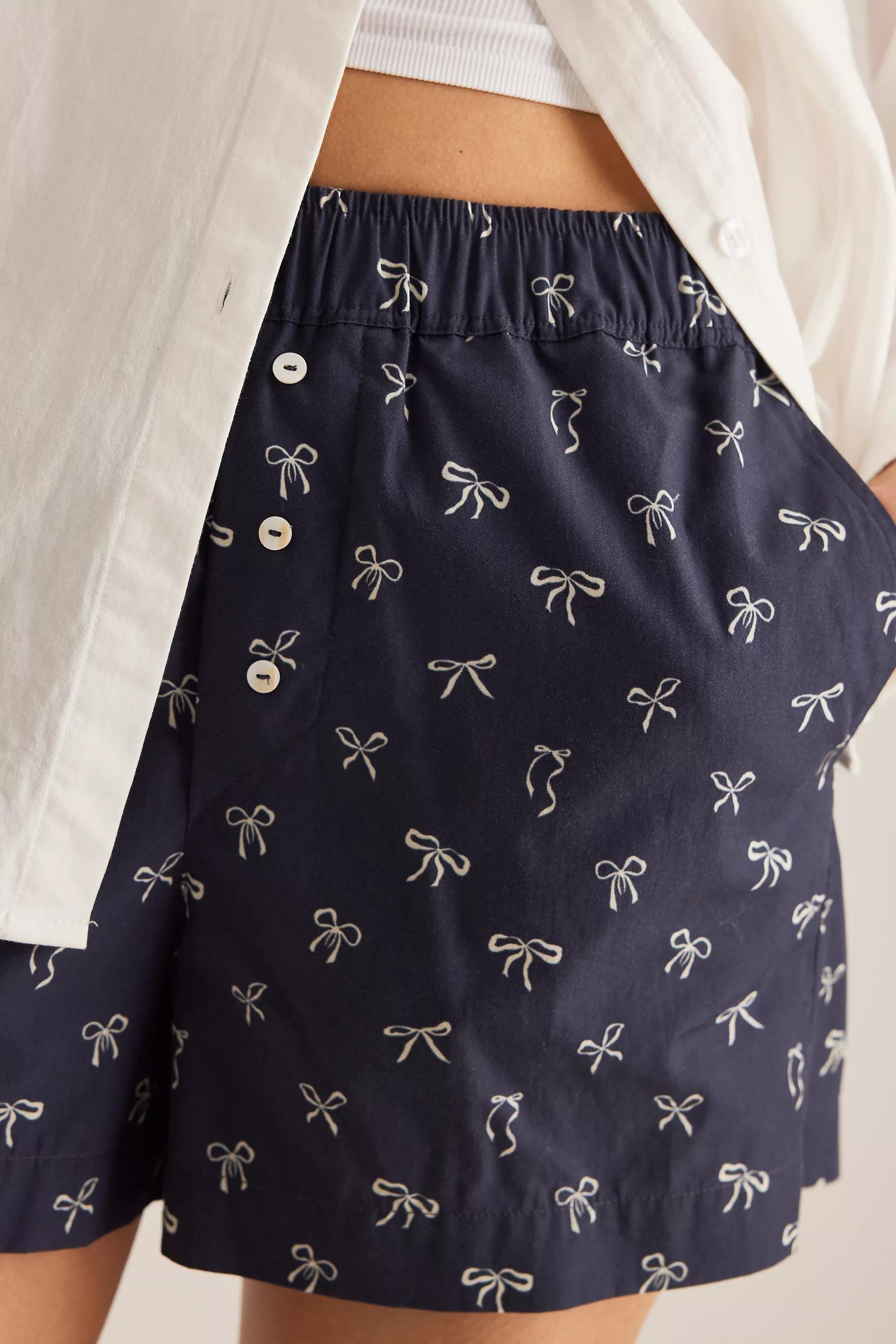 Anthropologie Printed Boxer Shorts, Black, , large image number 2
