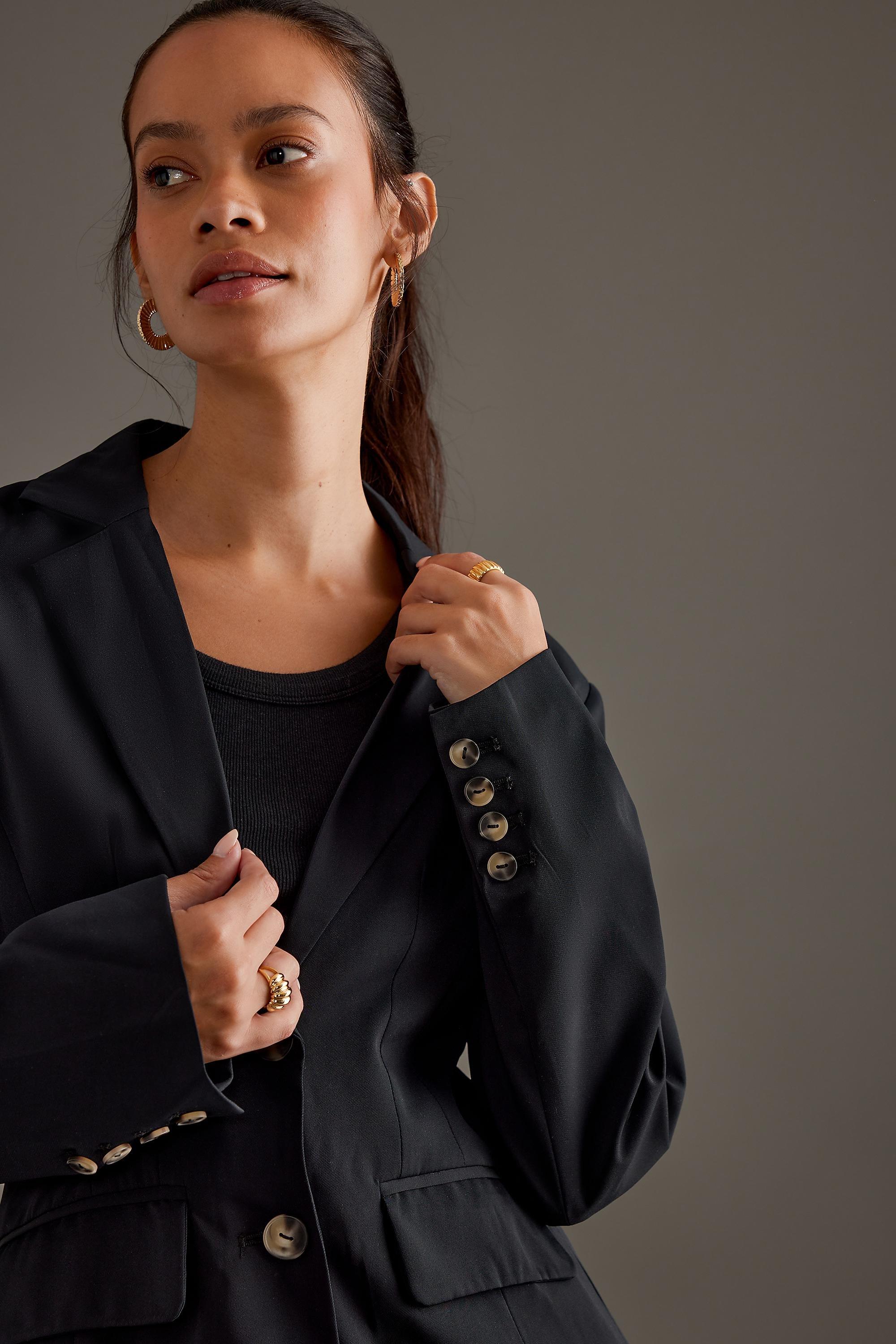 Black By Anthropologie Sculpted Blazer, A501_0001, large image number 7