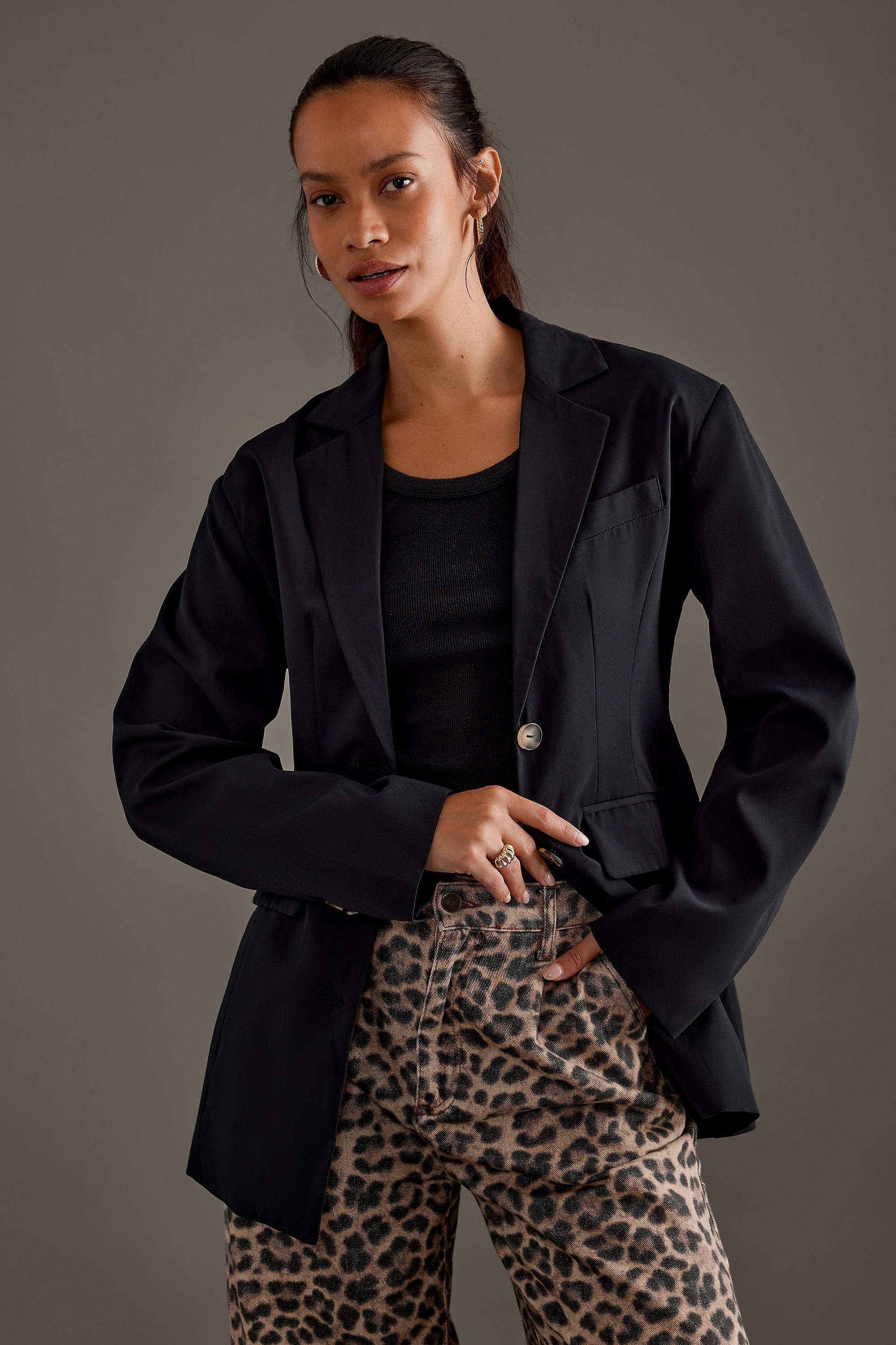 Black By Anthropologie Sculpted Blazer, A501_0001, large image number 8