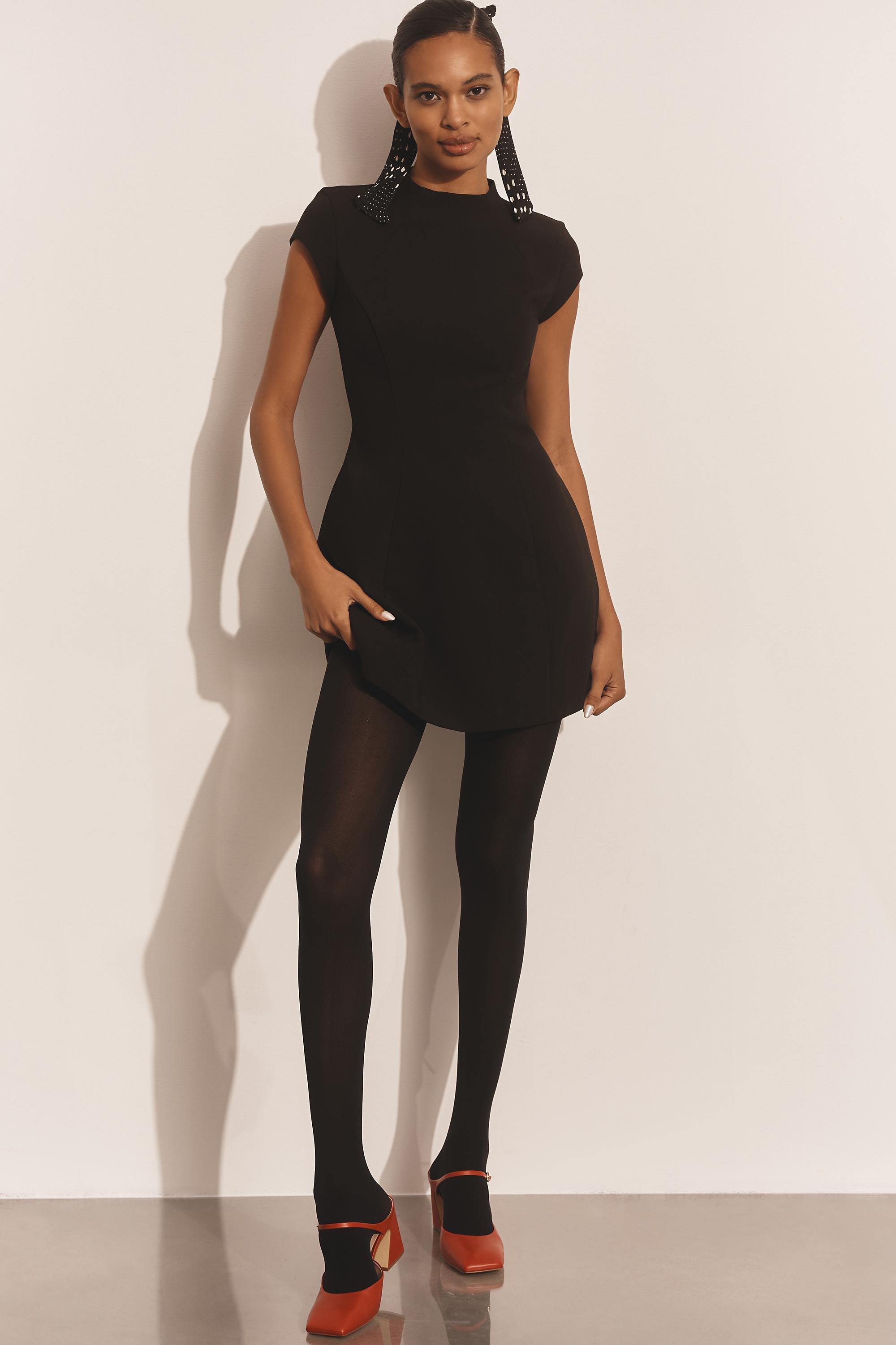 By Anthropologie Opaque Tights, Black, , large image number 2
