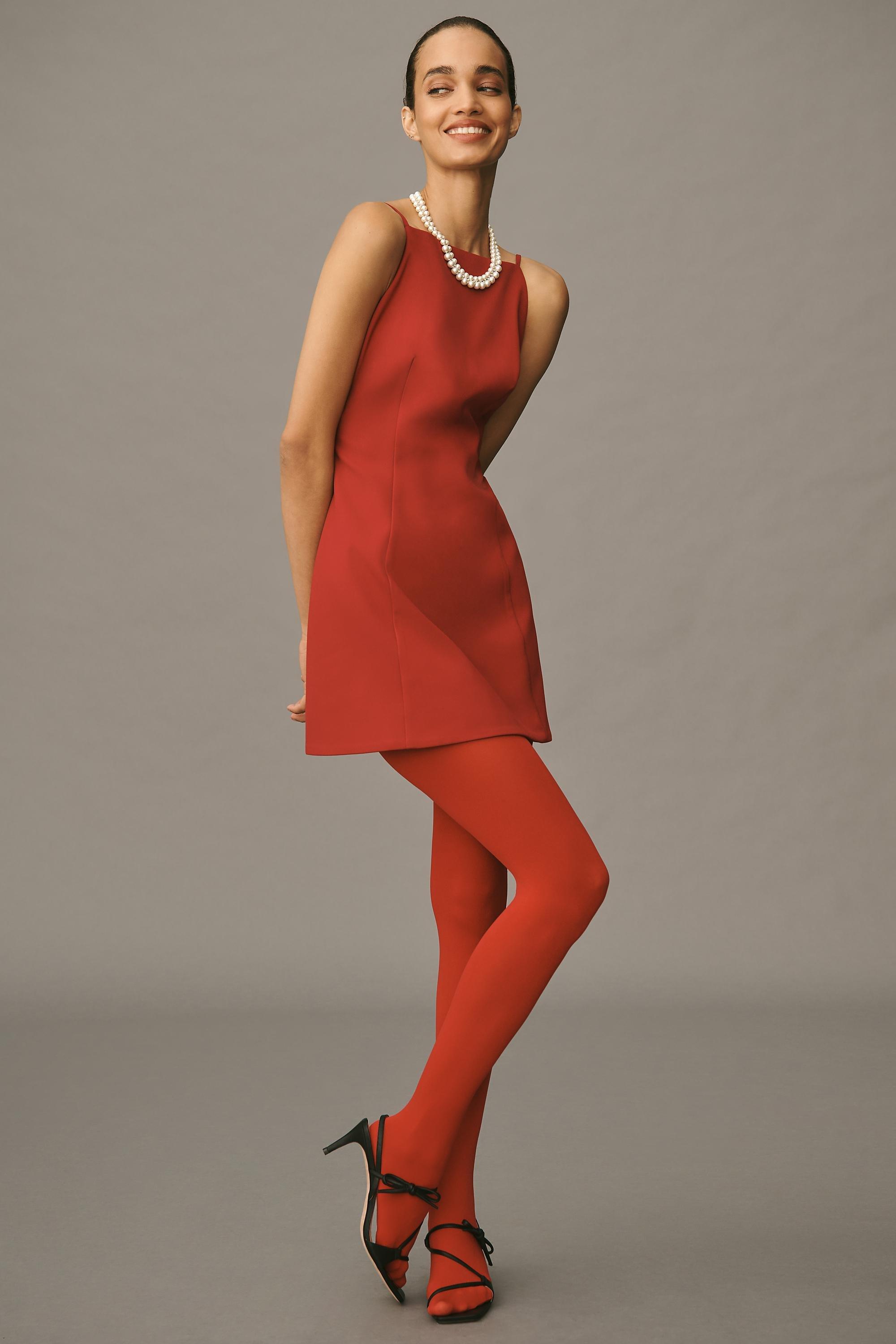 By Anthropologie Opaque Tights, Red, , large image number 0