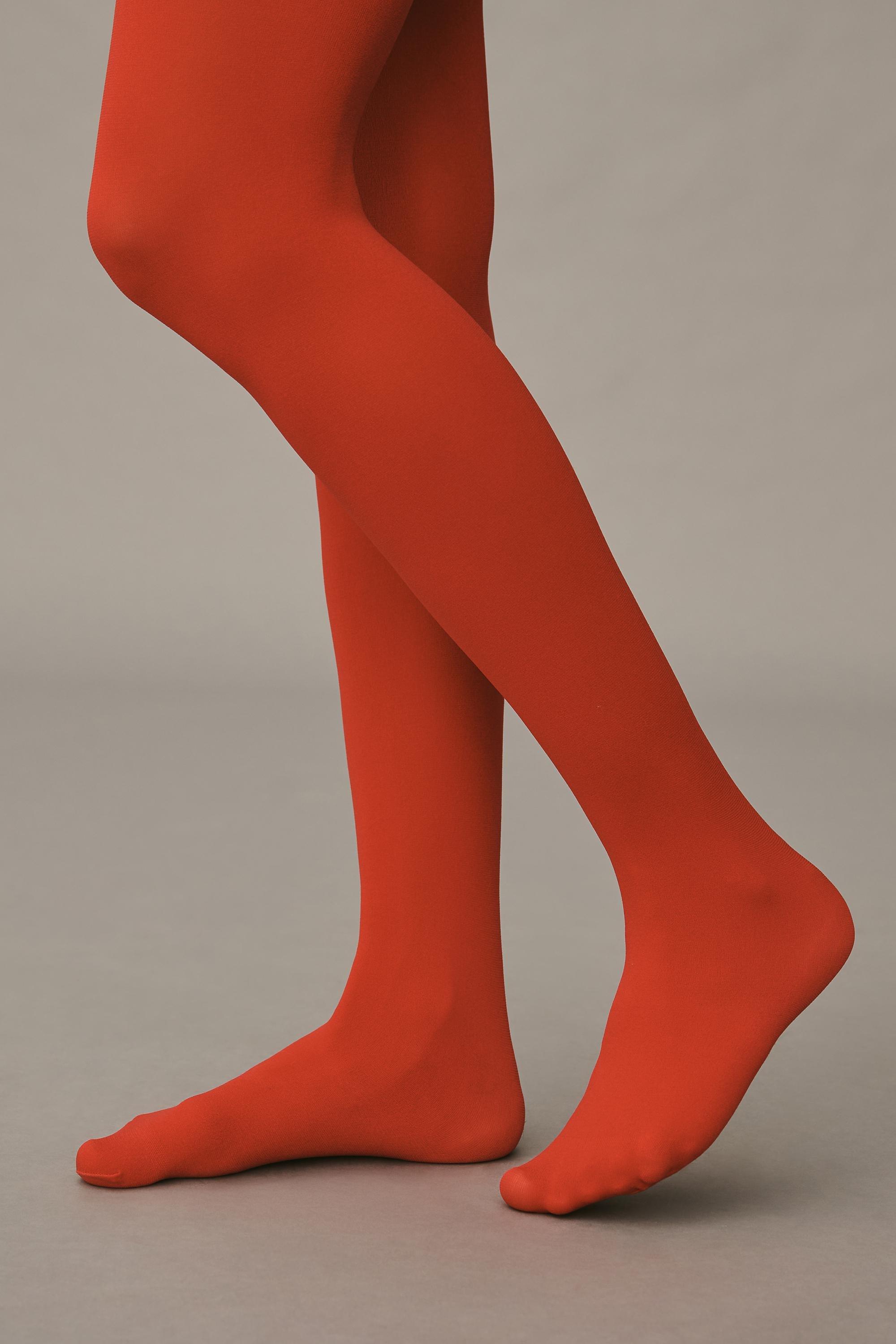 By Anthropologie Opaque Tights, Red, , large image number 1