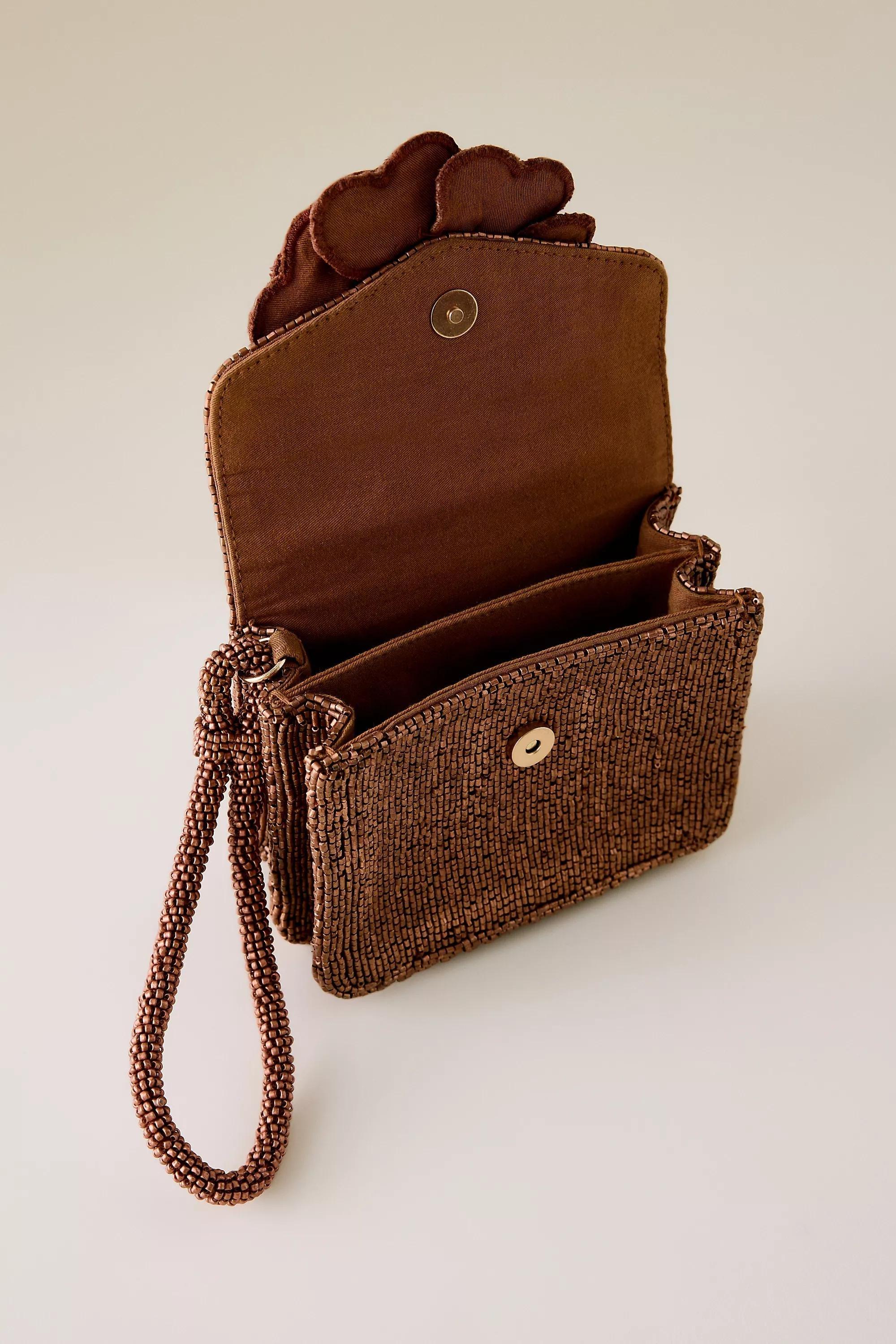 By Anthropologie Beaded Wristlet, Brown, A501_0028, large image number 3