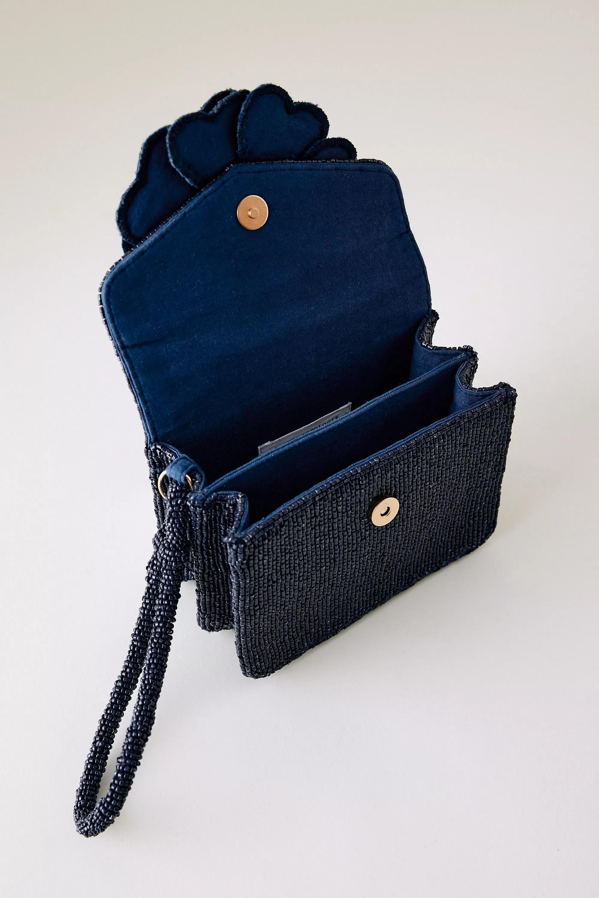 By Anthropologie Beaded Wristlet, Navy, A501_0041, large image number 3