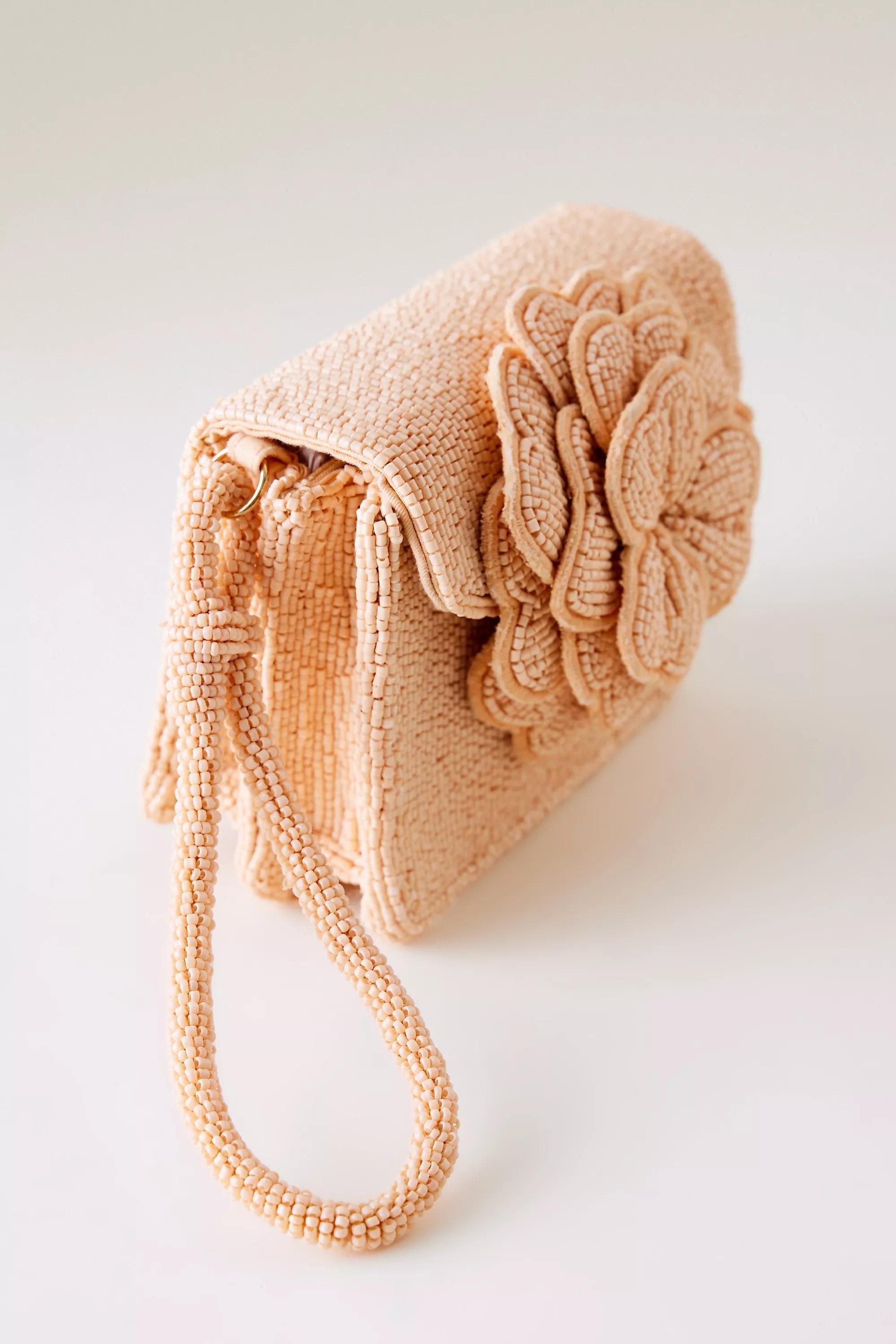 By Anthropologie Beaded Wristlet, Orange, A501_0067, large image number 3