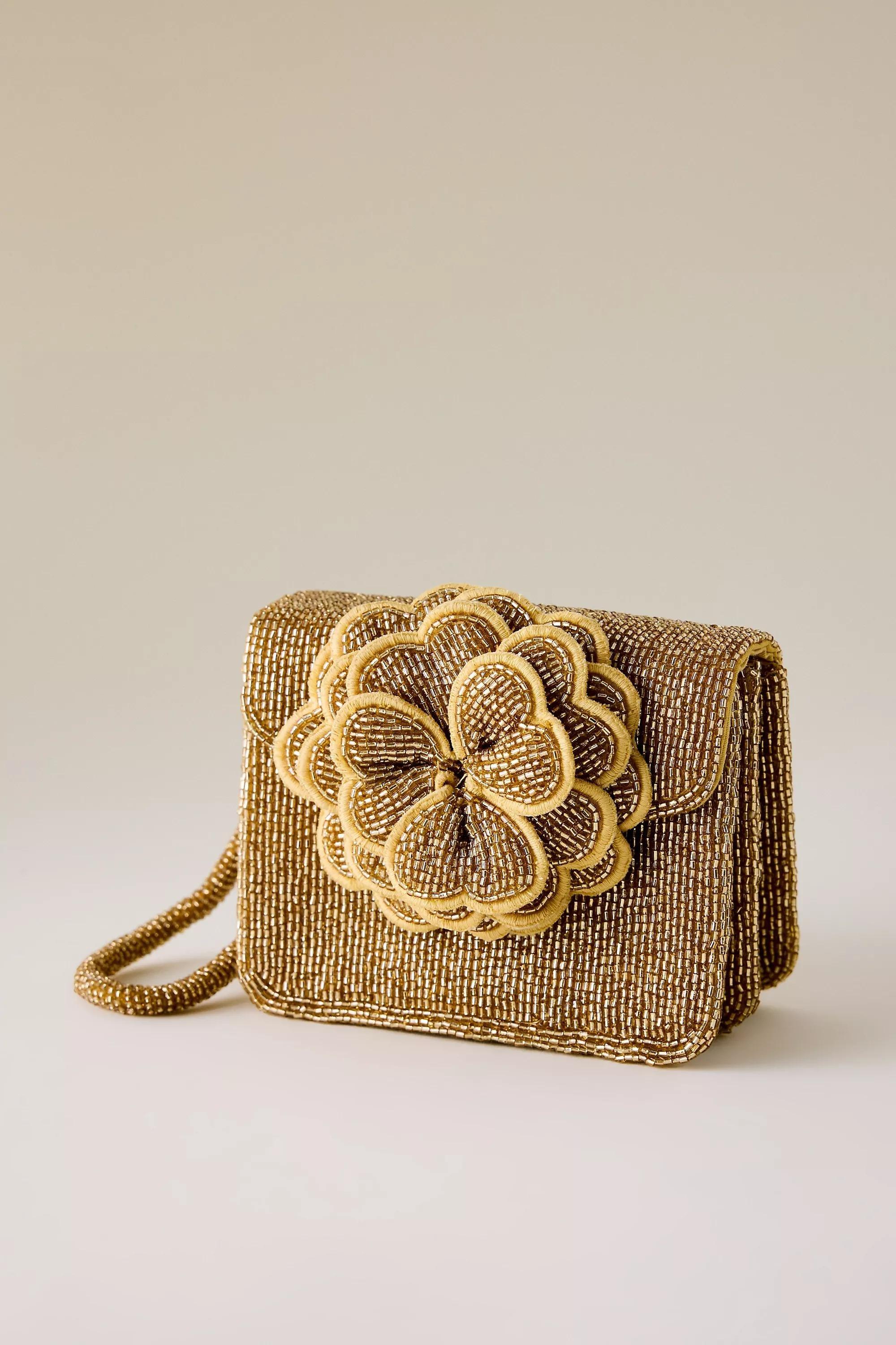 By Anthropologie Beaded Wristlet, Gold, A501_0070, large image number 2