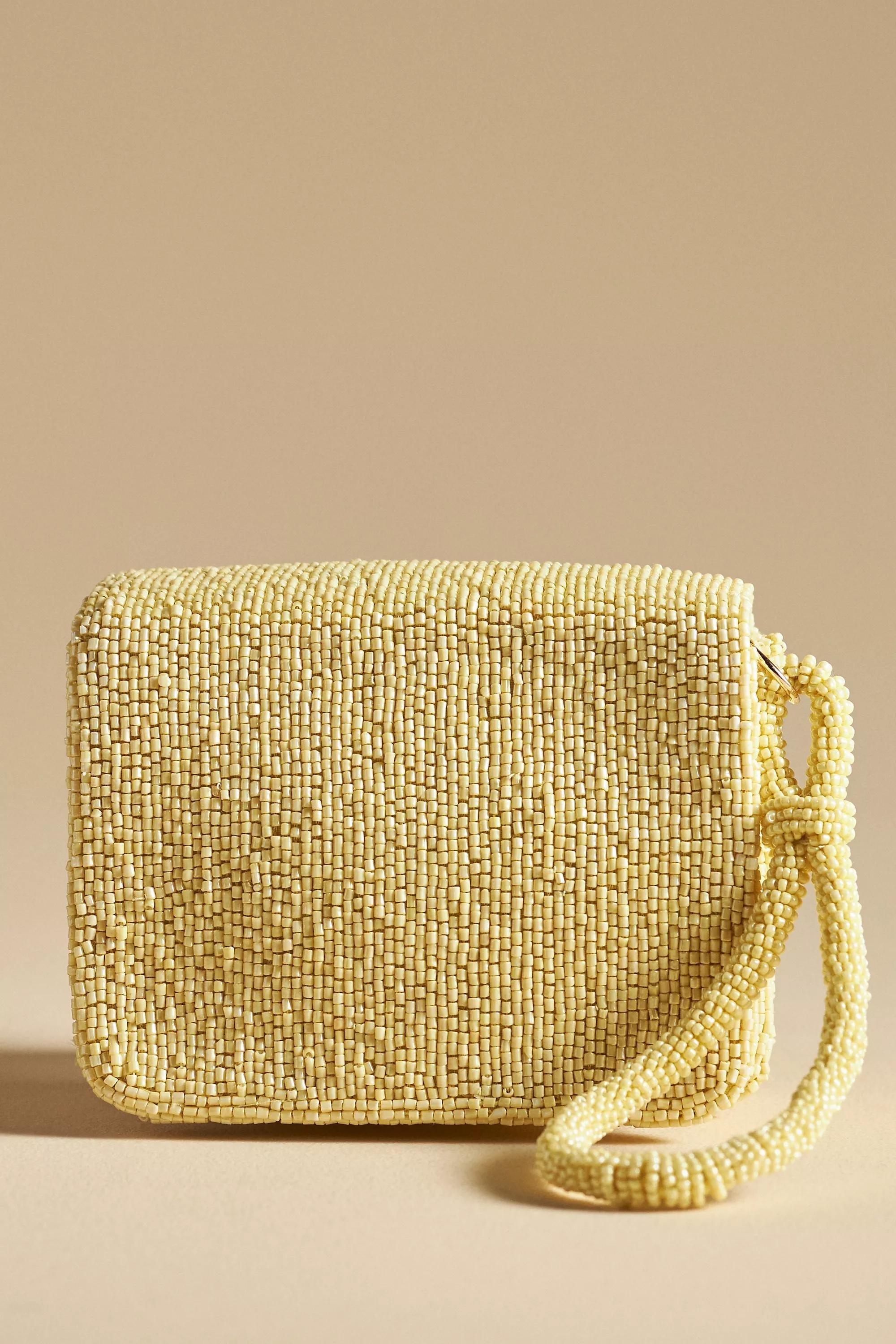 Anthropologie Bow Clutch, Yellow, A501_0072, medium