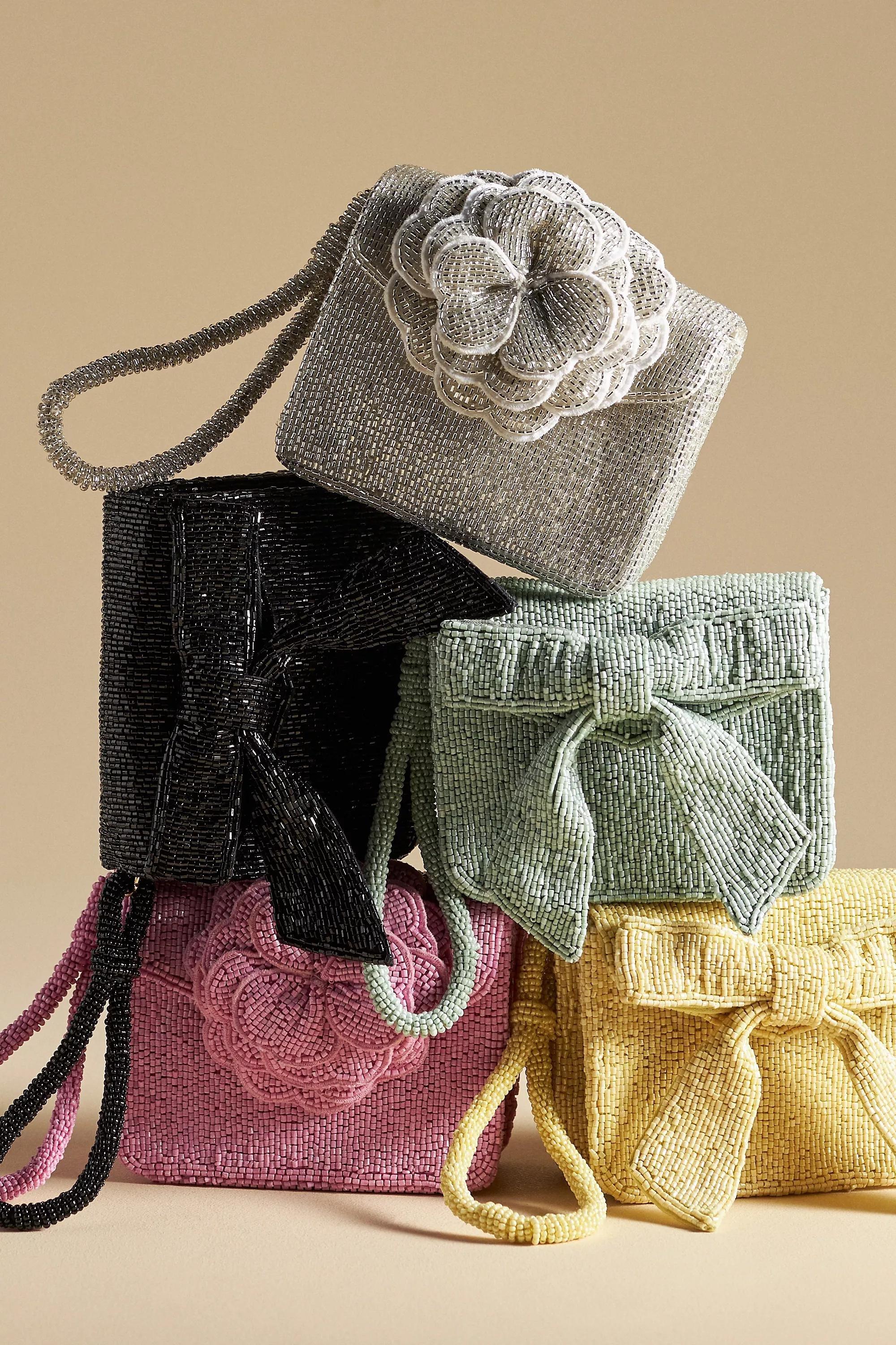 Anthropologie Bow Clutch, Yellow, A501_0072, medium