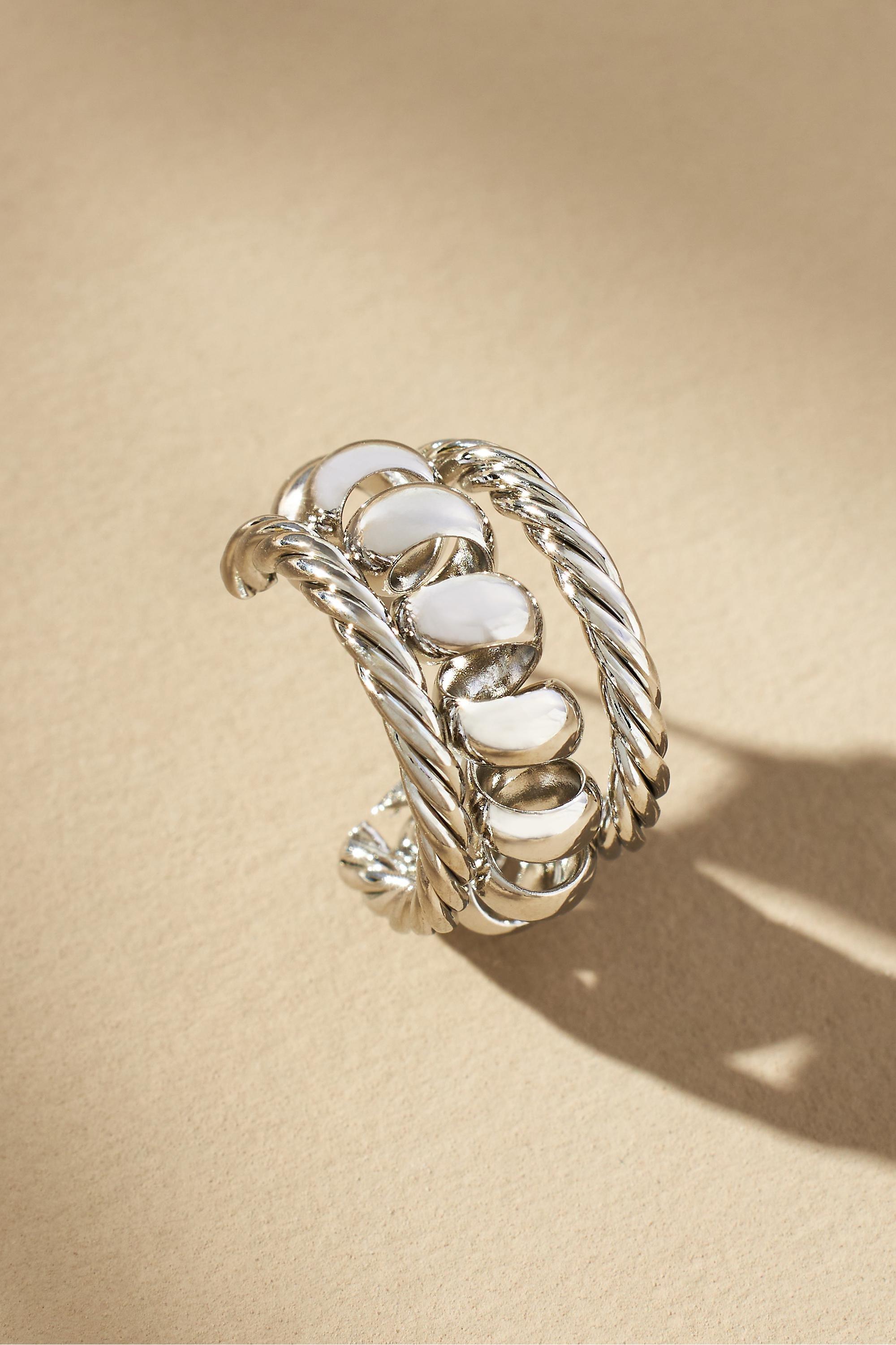 Anthropologie Hoop, Silver, A501_0007, large image number 2