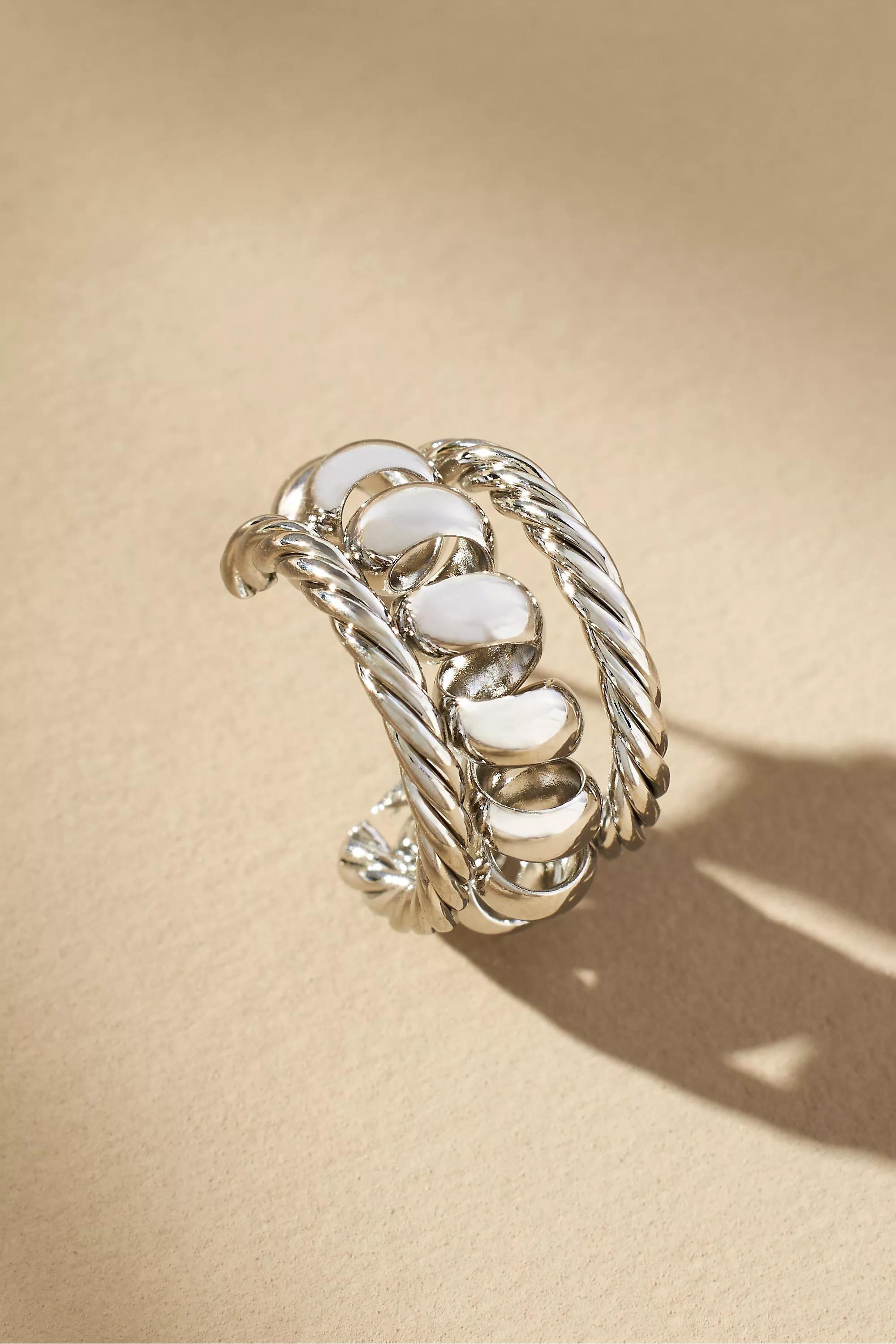 Anthropologie Hoop, Silver, A501_0007, large image number 3