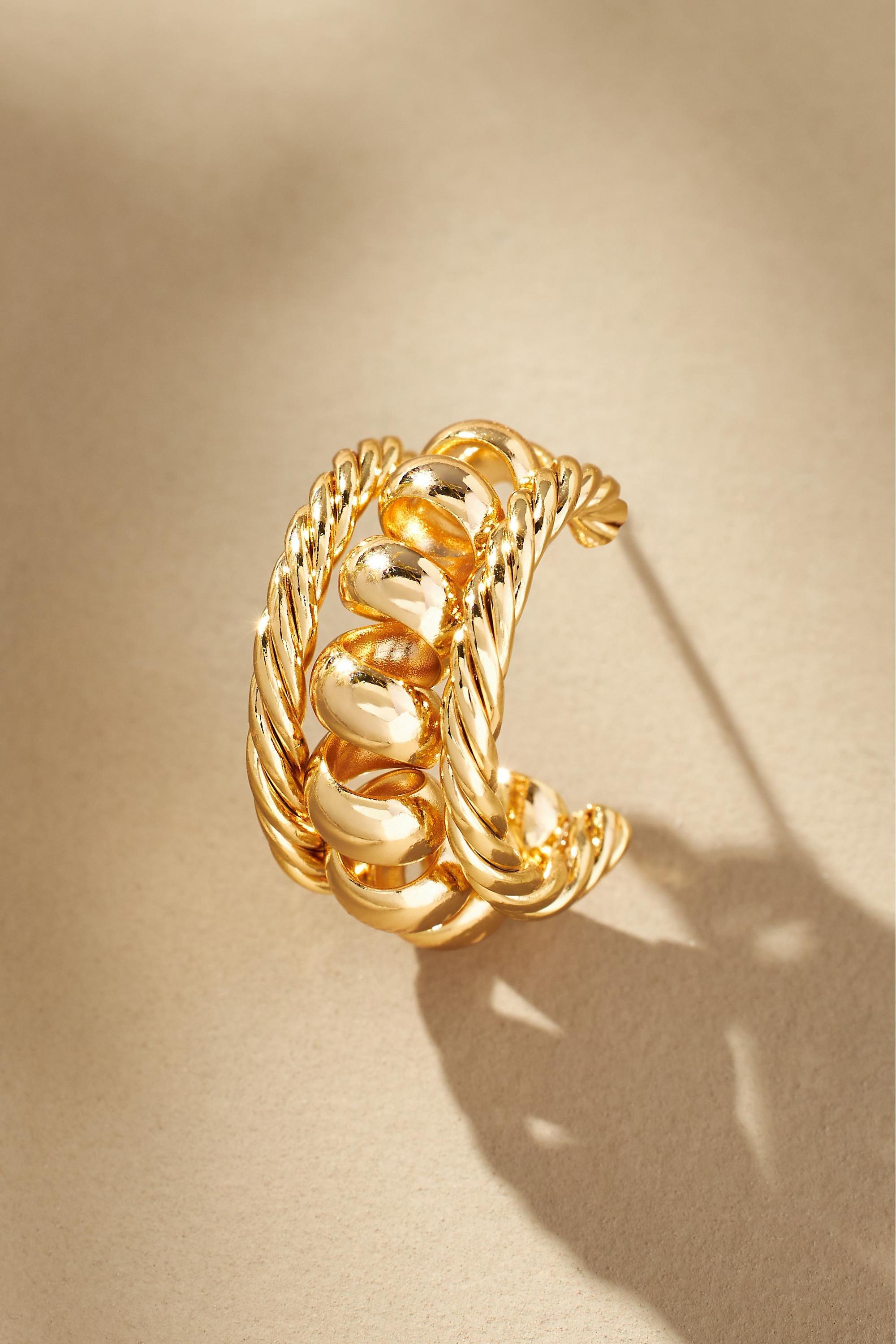 Anthropologie Hoop, Gold, A501_0070, large image number 3