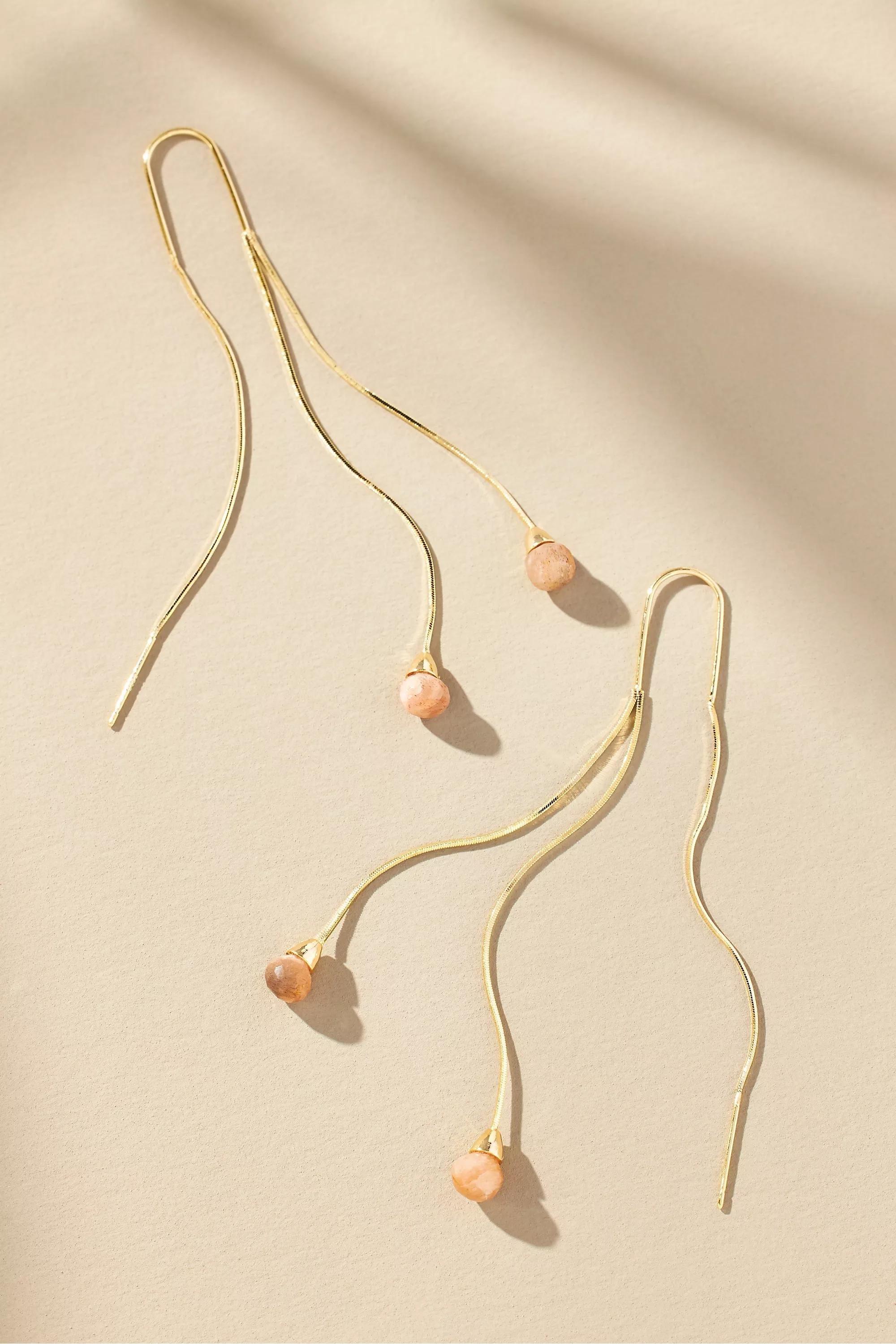 14K Gold-Plated Sunset Stone Wire Drop Earrings, A501_0086, large image number 0