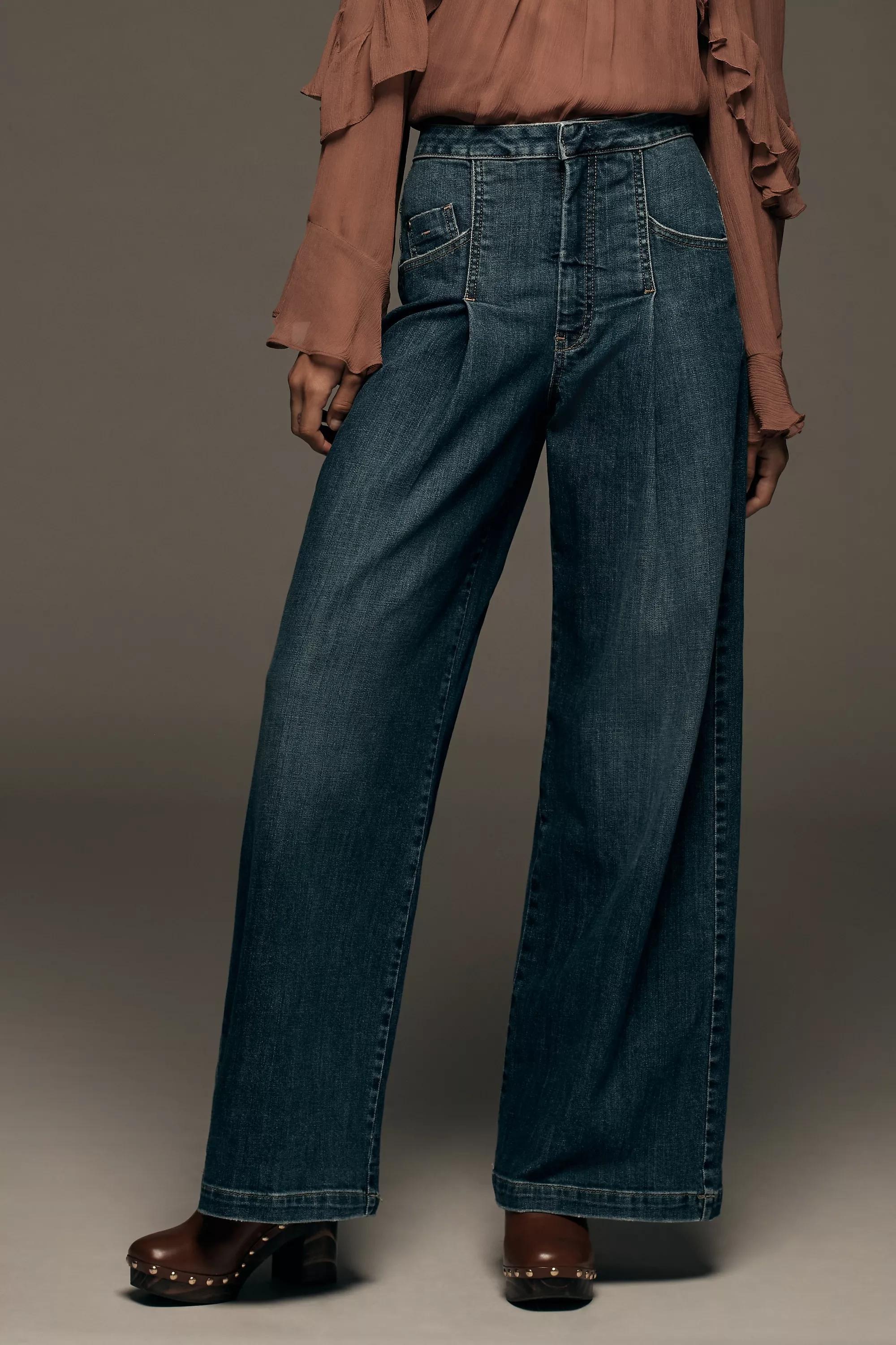 Pilcro High-Rise Wide-Leg Jeans, Navy, , large image number 2