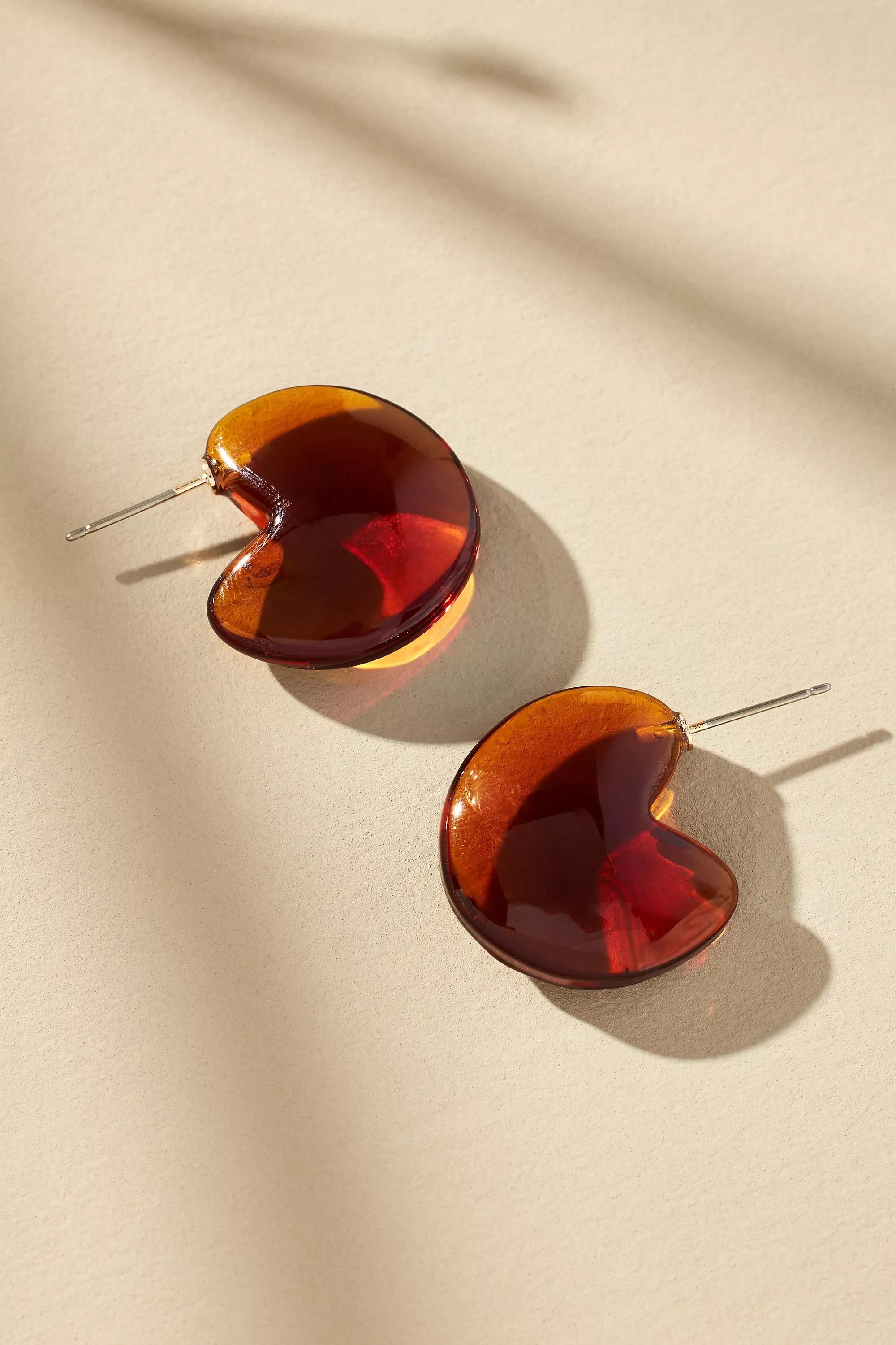 BRN Curved Lucite Earrings, A501_0020, large image number 0