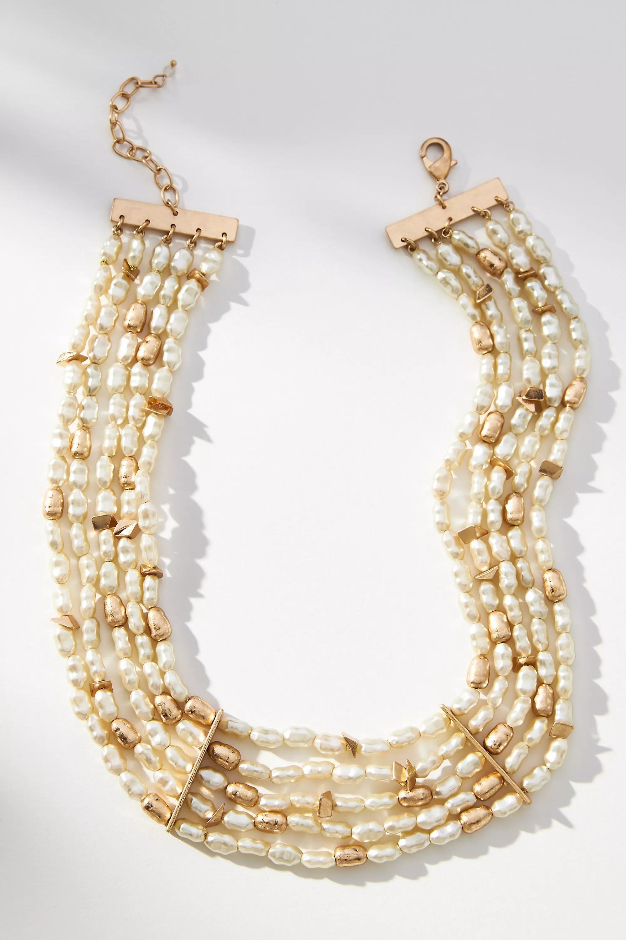 Prairie Pearl Layered Necklace, Gold, A501_0070, large image number 0