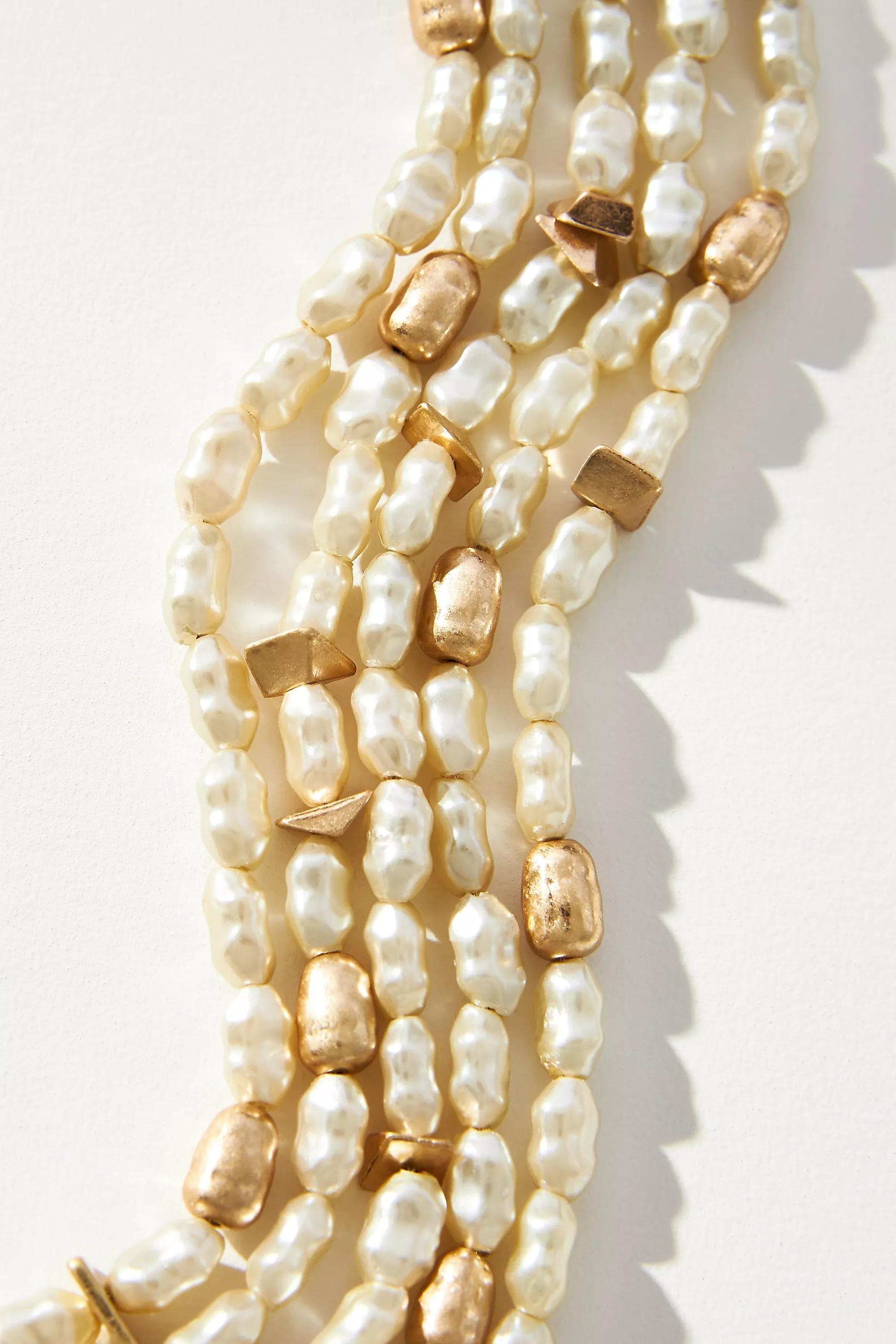 Prairie Pearl Layered Necklace, Gold, A501_0070, large image number 1
