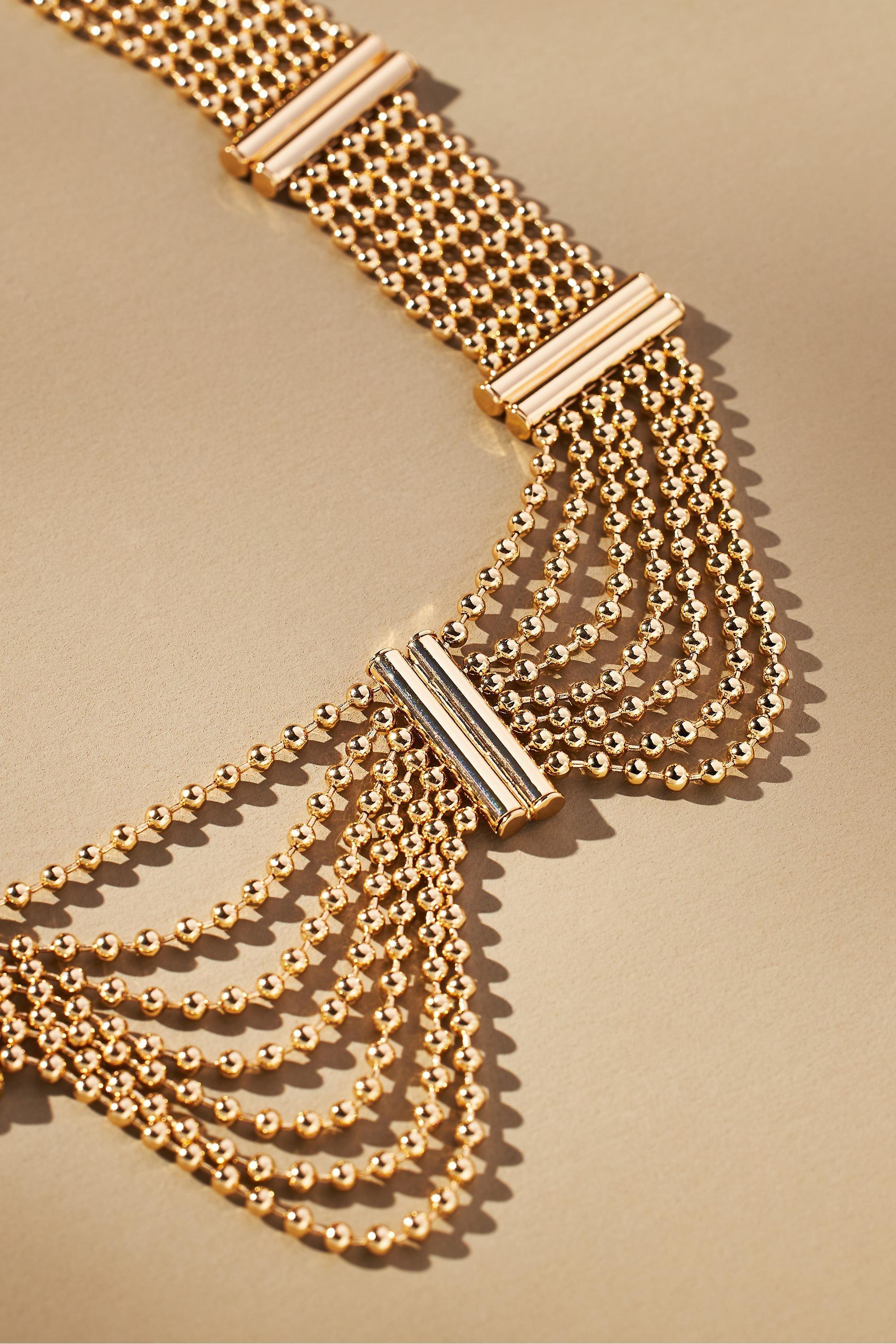 Anthropologie Multi-Chain Necklace, Gold, A501_0070, large image number 1