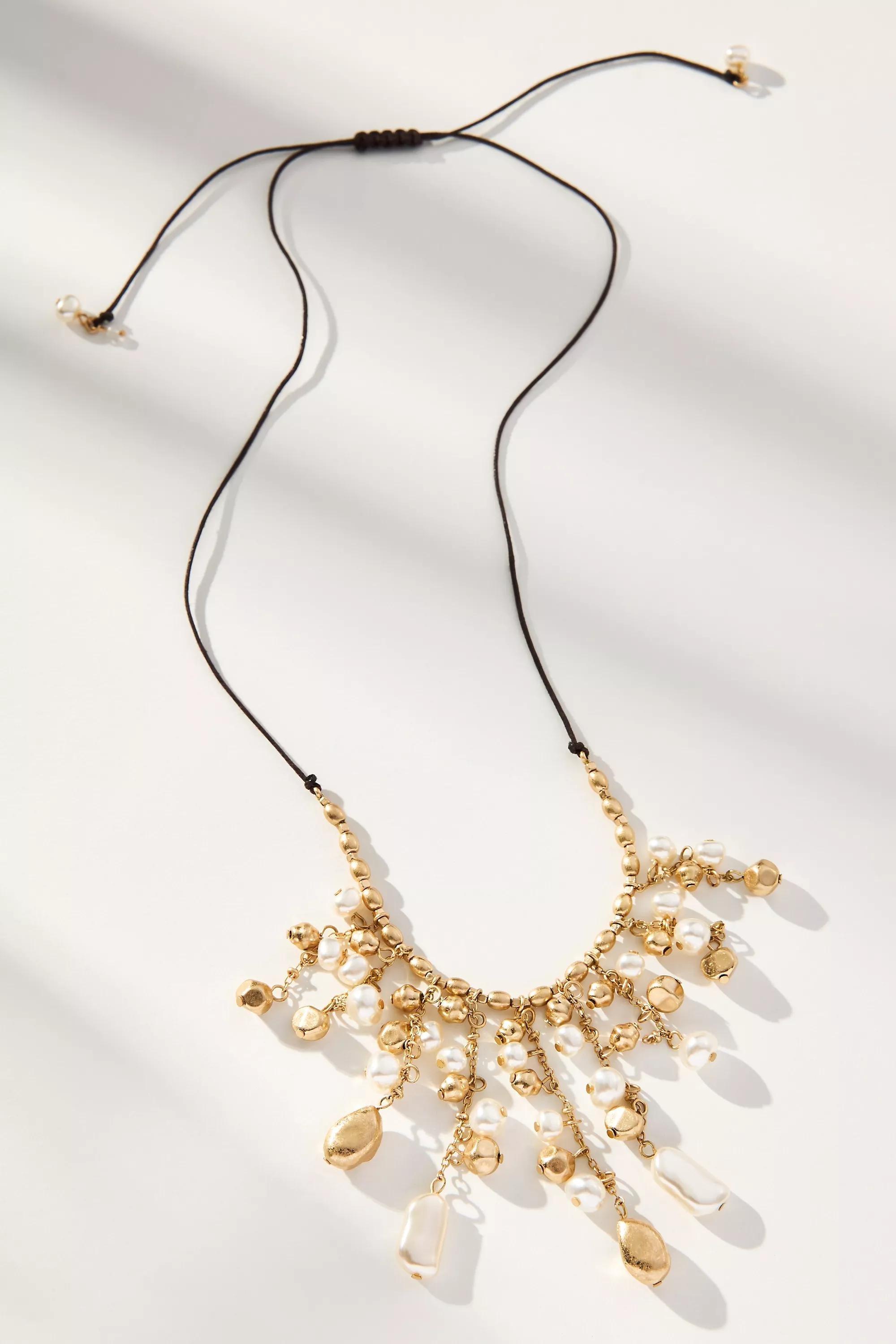 Praire Pearl Delicate Necklace, Gold, A501_0070, large image number 0