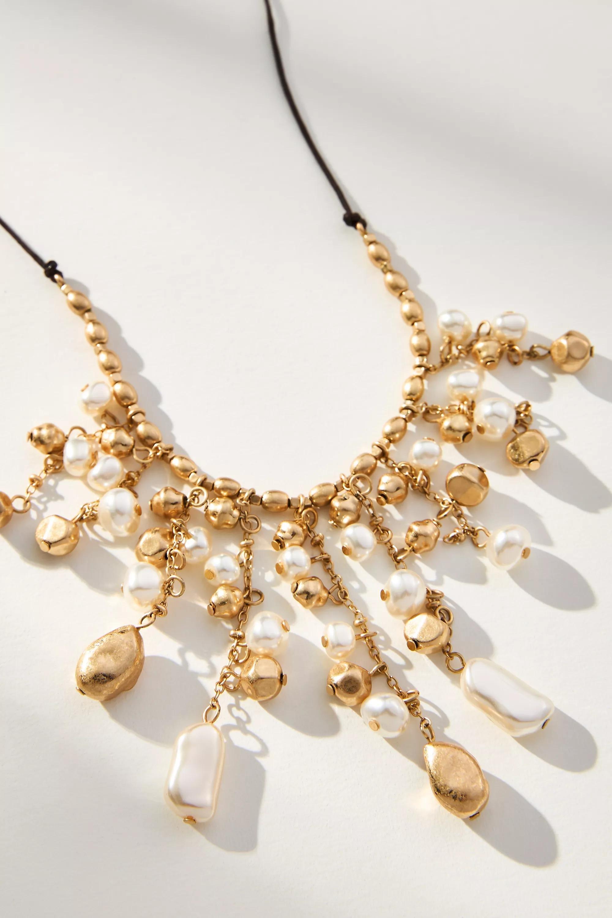 Praire Pearl Delicate Necklace, Gold, A501_0070, large image number 1