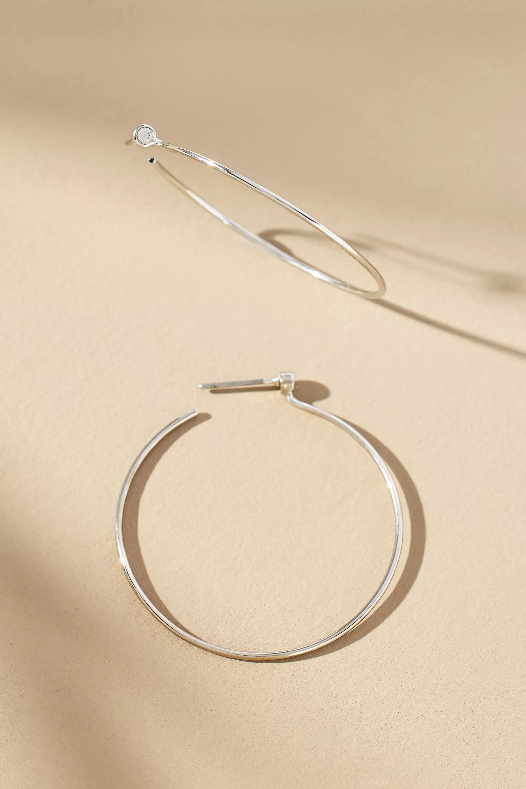 SLVR Large Thin Hoop Earrings, A501_0007, large image number 0