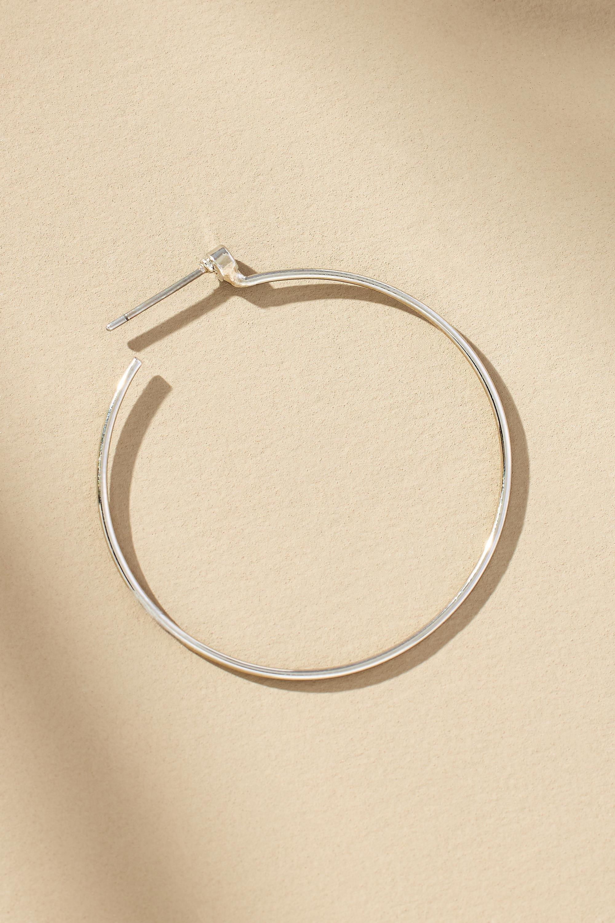 SLVR Large Thin Hoop Earrings, A501_0007, large image number 1