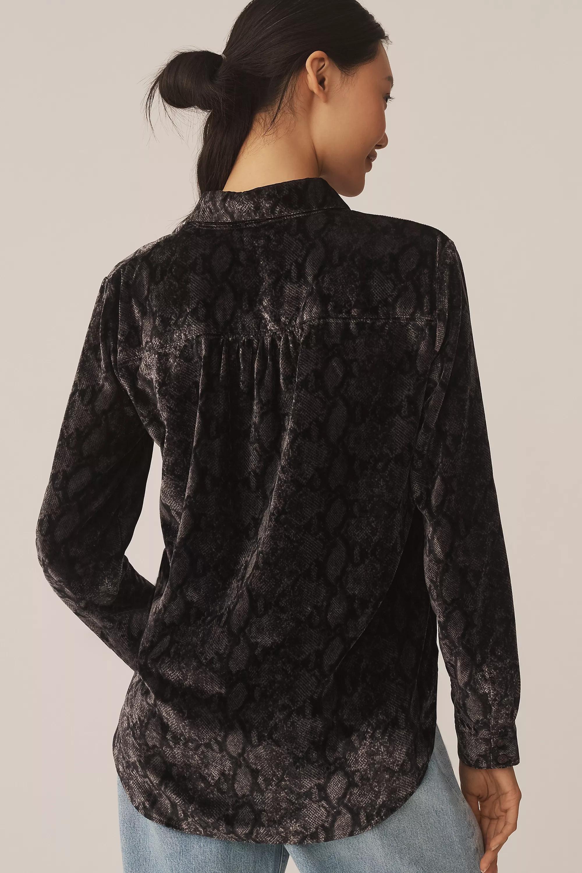 Anthropologie Textured Button Down, Grey, , large image number 1